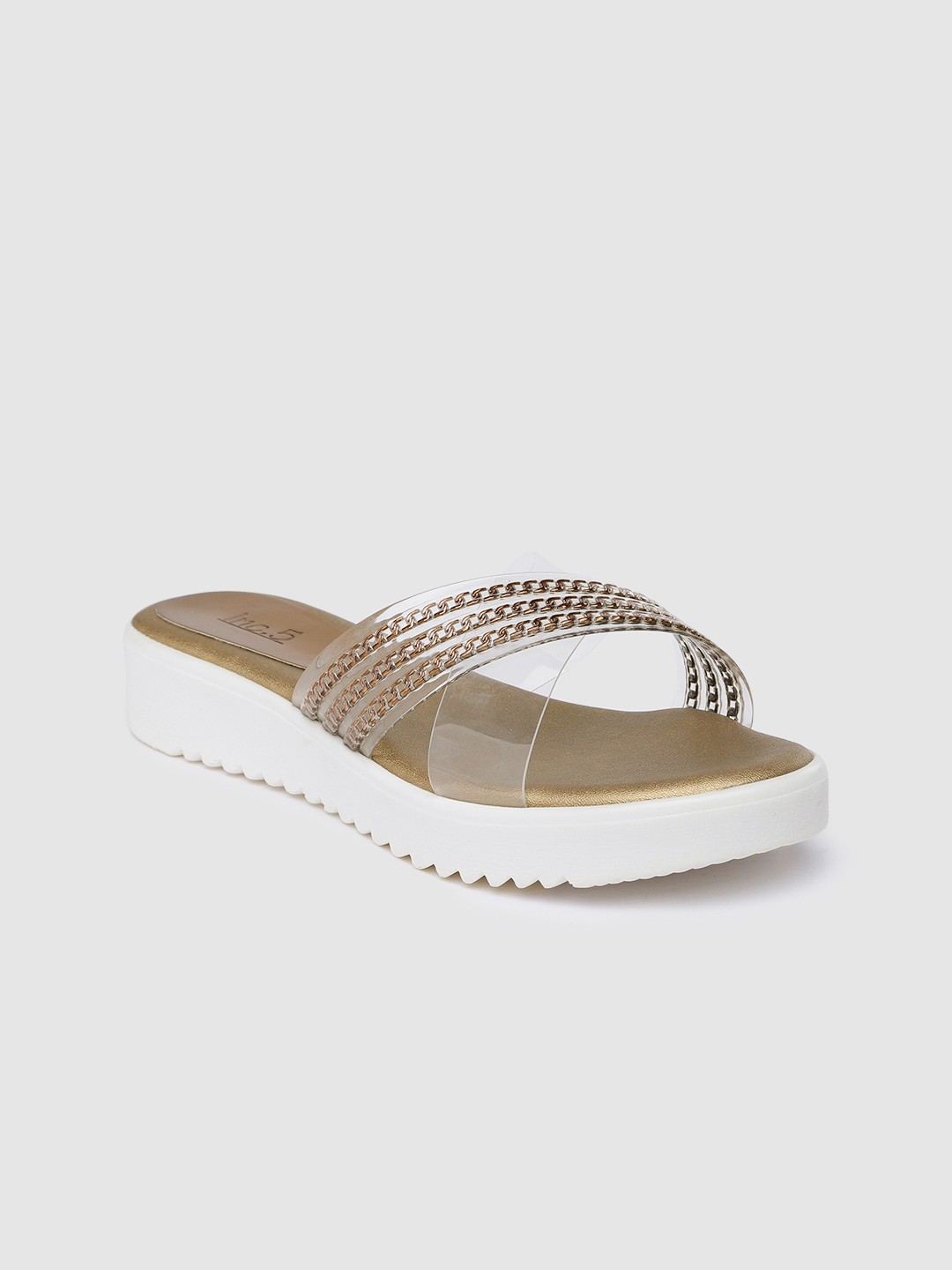 

Inc 5 Women Transparent Embellished Criss-Cross Open Toe Flats