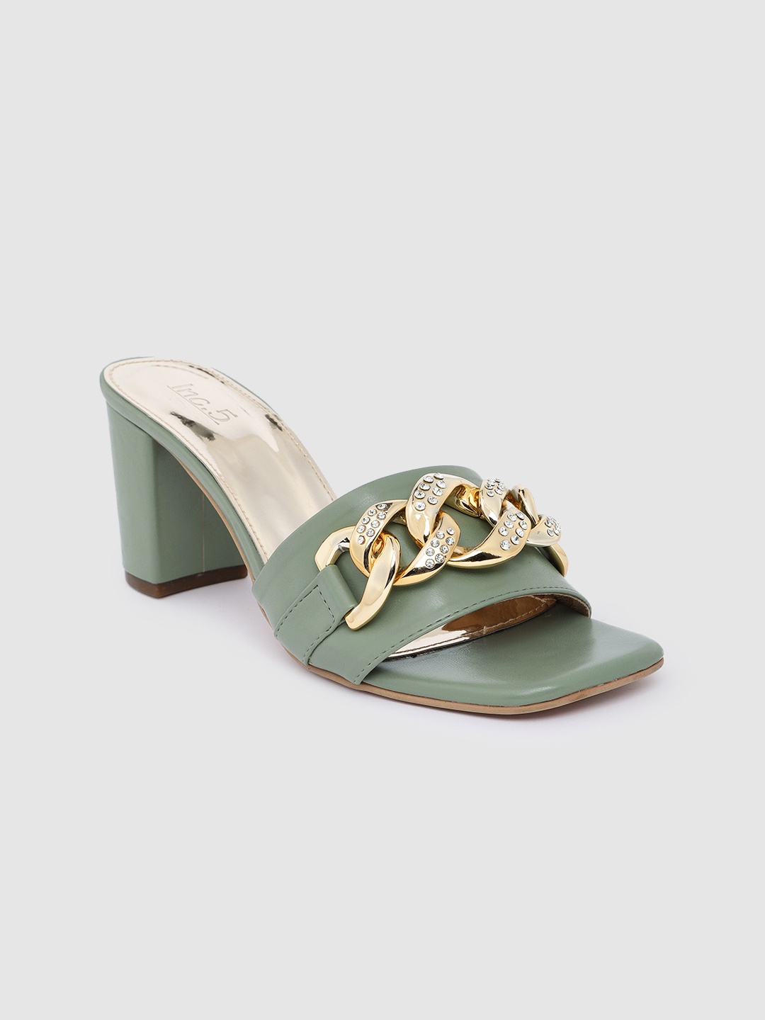 

Inc 5 Embellished Block Heels, Green