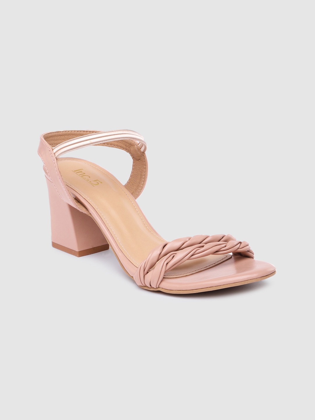 

Inc 5 Twisted Straps Semi-Flared Block Heels, Pink