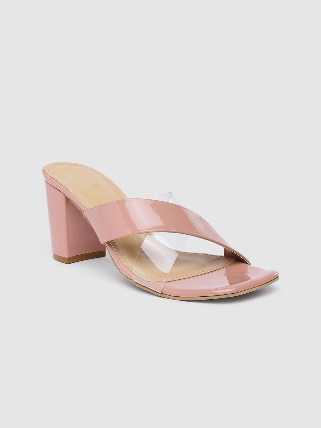 

Inc 5 Solid Block Heels with Transparent Strap, Pink