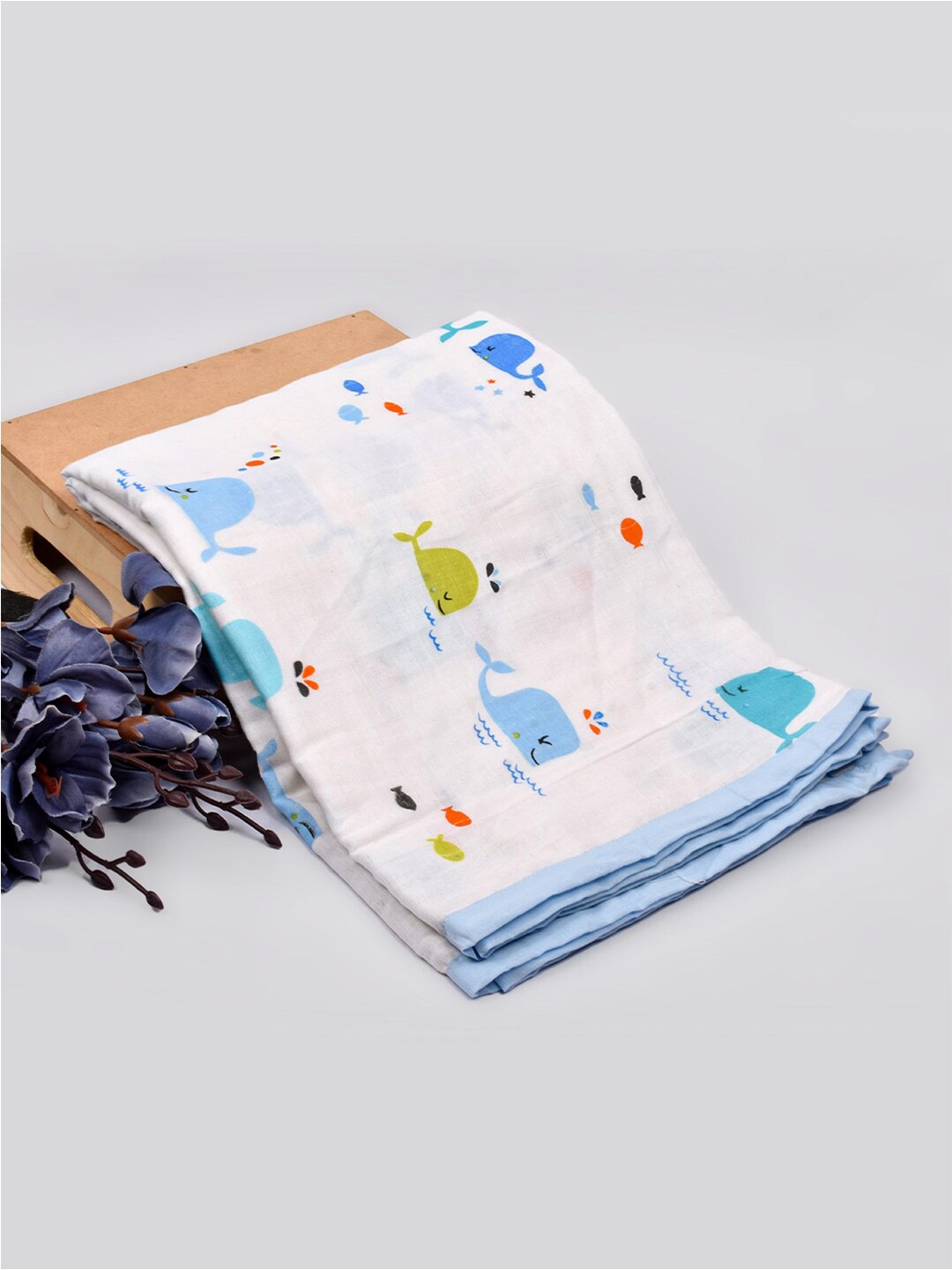 

Moms Home Kids White & Blue Cartoon Characters Summer 210 GSM Single Bed Dohar