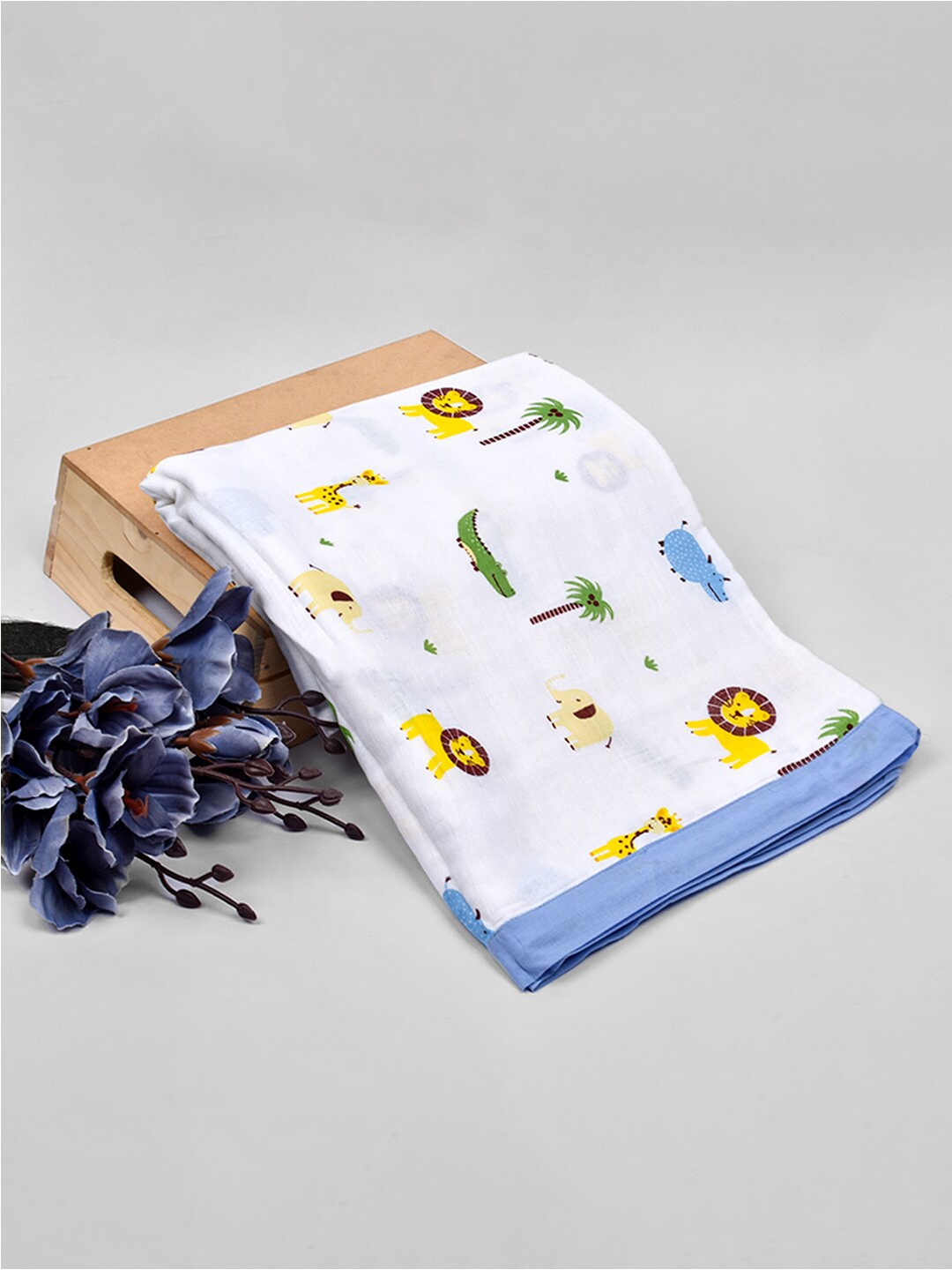 

Moms Home White & Yellow Cartoon Characters Summer 210 GSM Single Bed Dohar