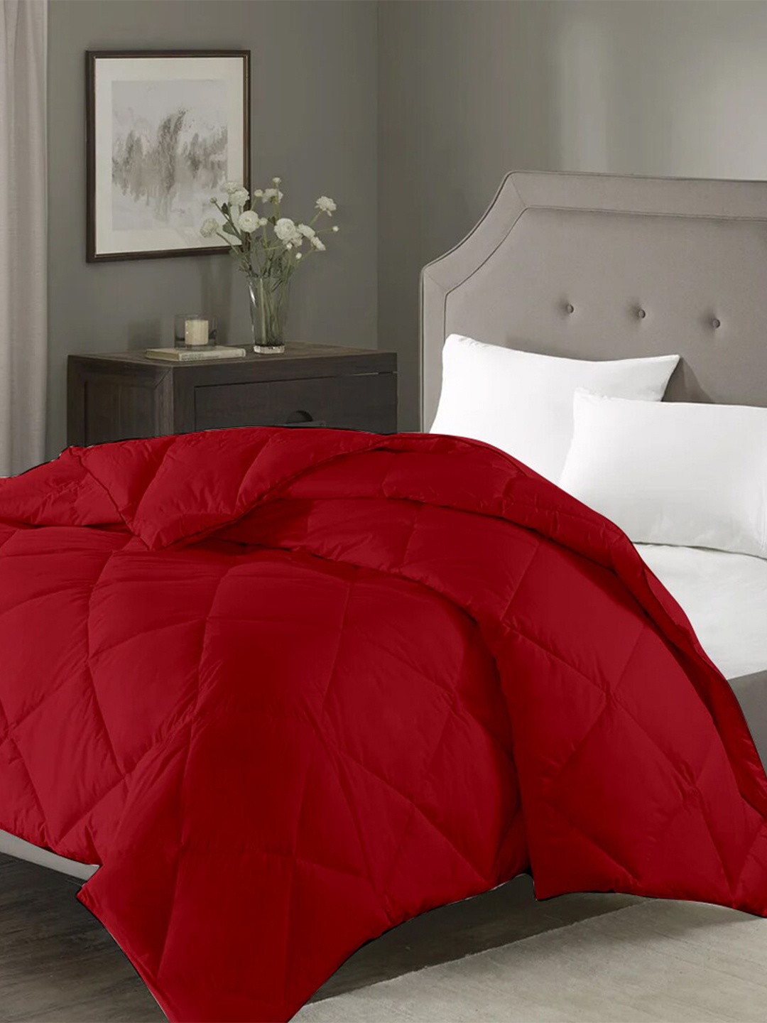 

RAZZAI Burgundy Microfiber AC Room 150 GSM Double Bed Comforter