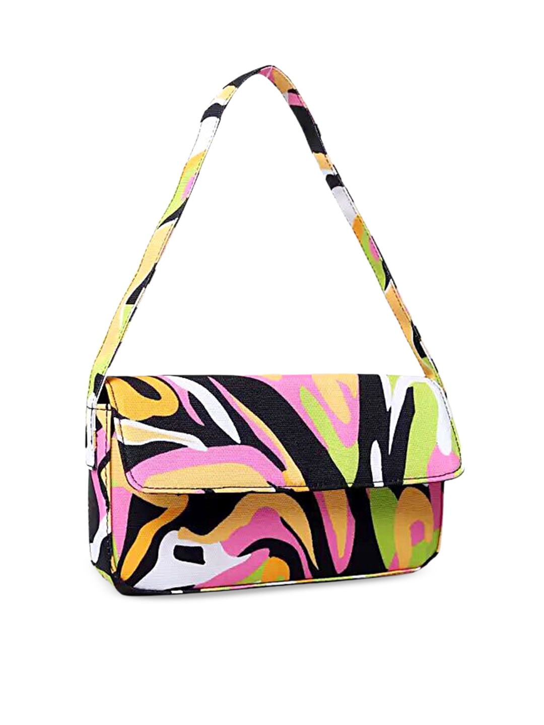 

Lychee bags Printed Structured Shoulder Bag with Fringed, Multi