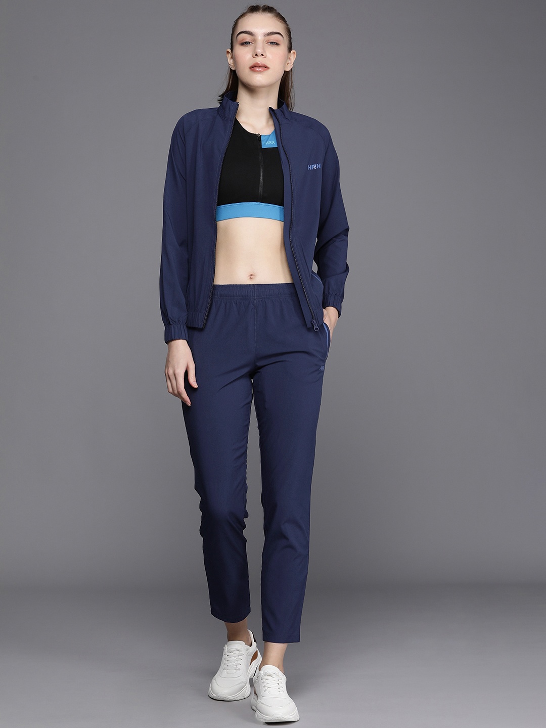 

HRX by Hrithik Roshan Women Rapid Dry Antimicrobial Running Tracksuits, Navy blue