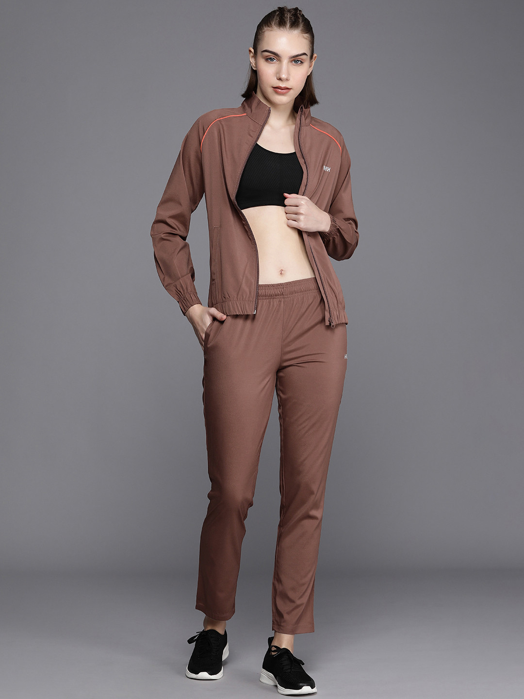 

HRX by Hrithik Roshan Women Rapid Dry Antimicrobial Running Tracksuits, Brown