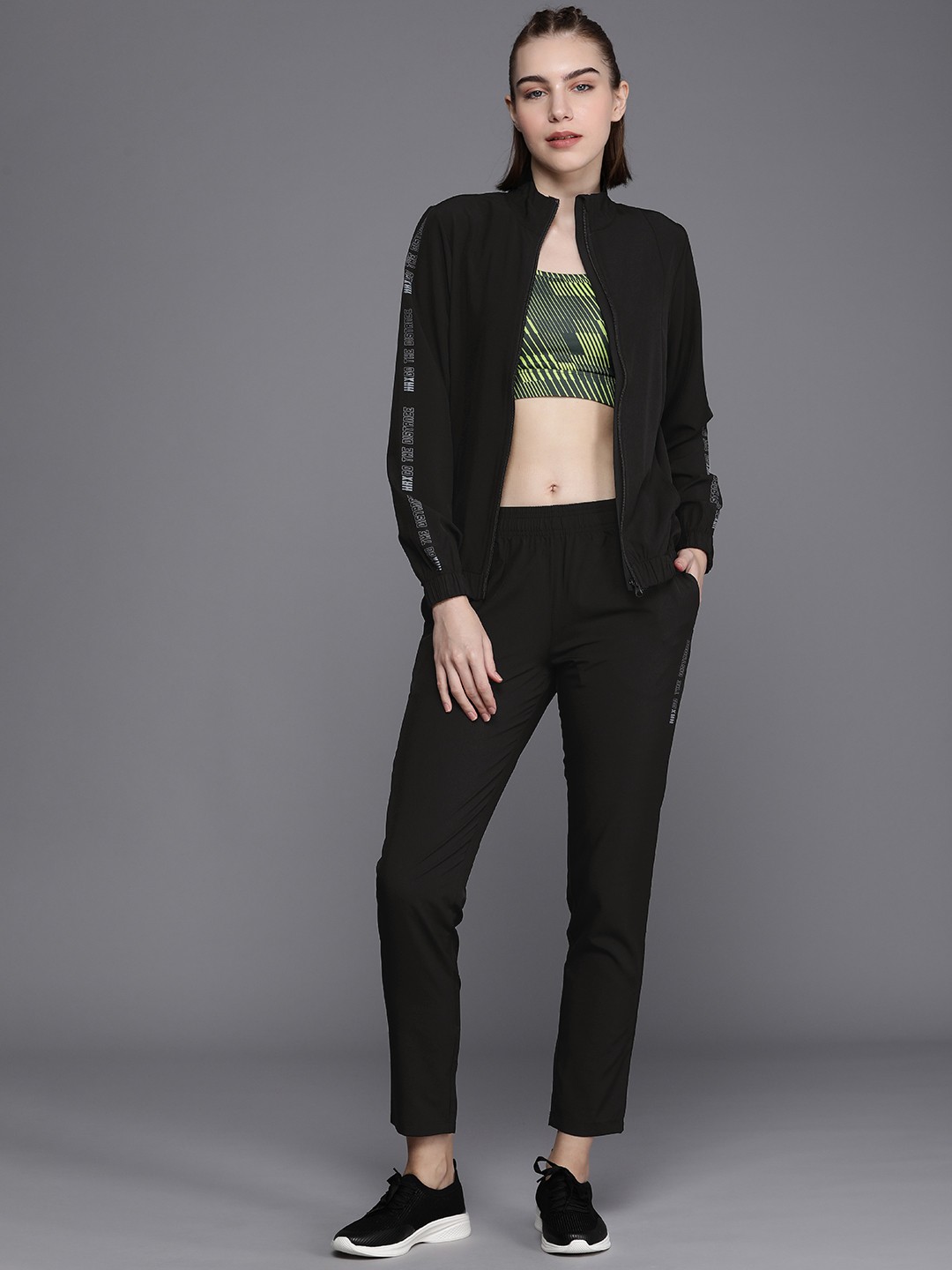 

HRX by Hrithik Roshan Women Rapid Dry Antimicrobial Running Tracksuits, Black