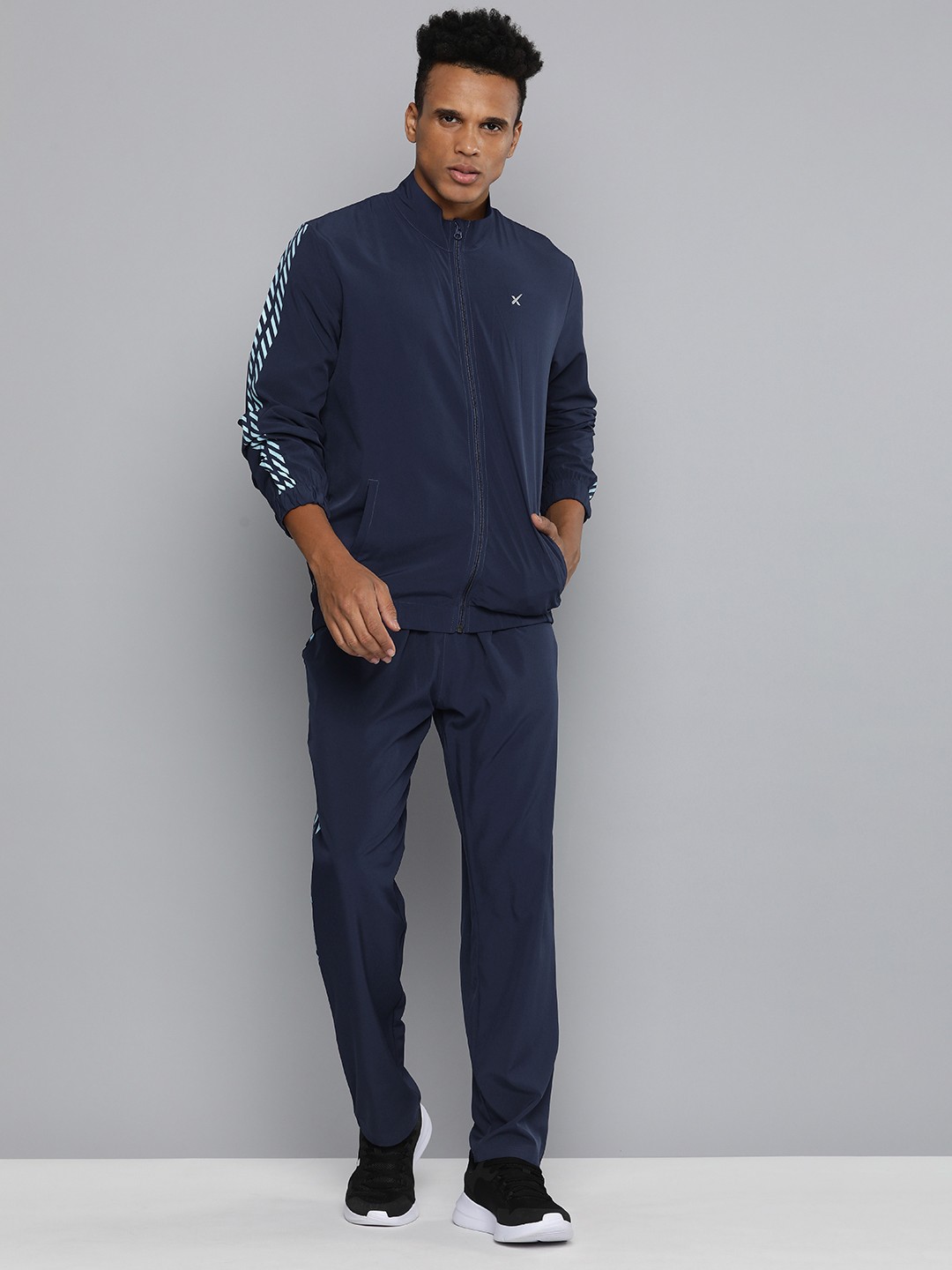 

HRX by Hrithik Roshan Men Rapid-Dry Running Tracksuit, Navy blue