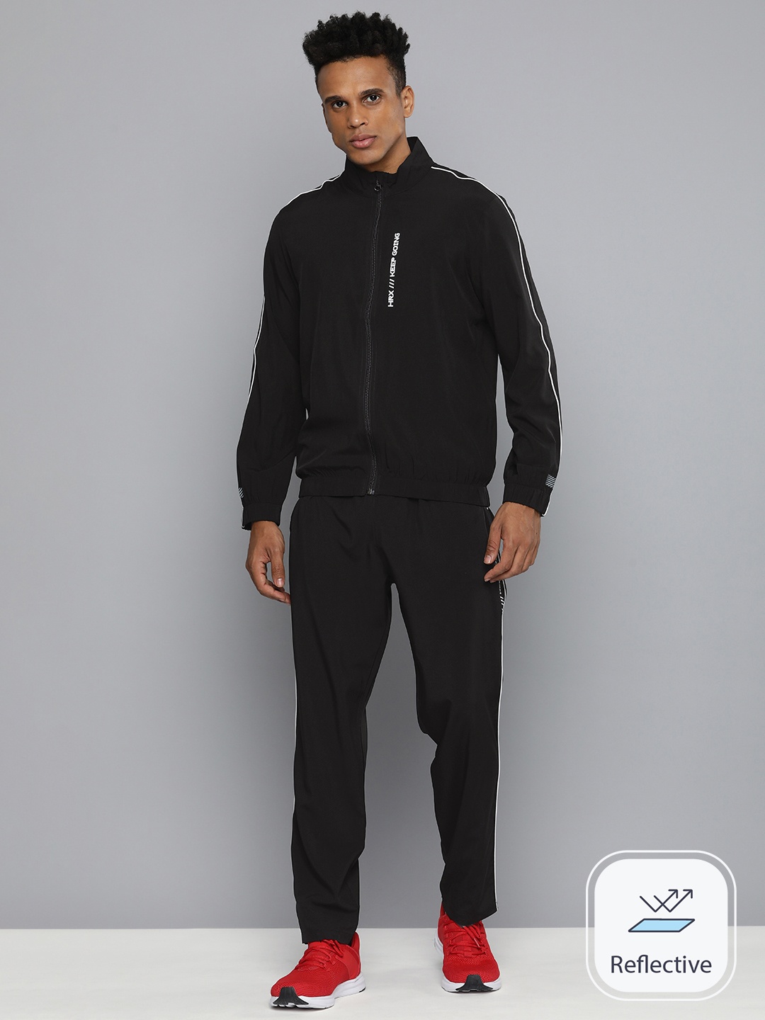 

HRX by Hrithik Roshan Men Rapid-Dry Running Tracksuit, Black