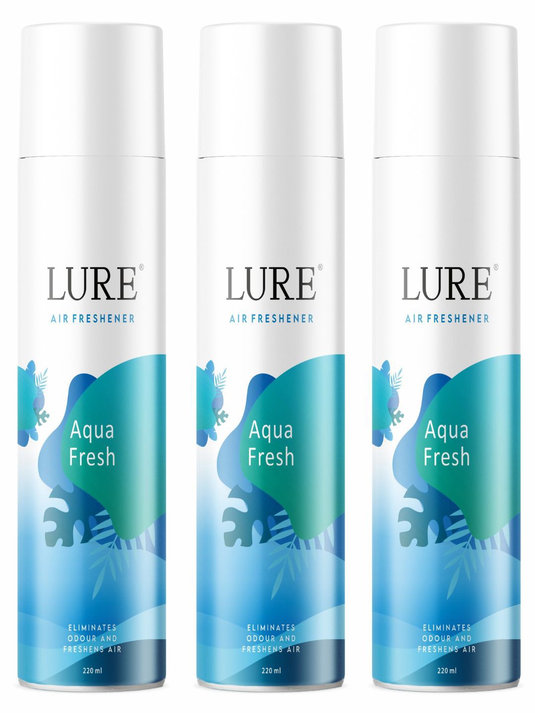 

LURE 3 Pieces of Air Freshener - Aqua Fresh - 220ml Each, Blue