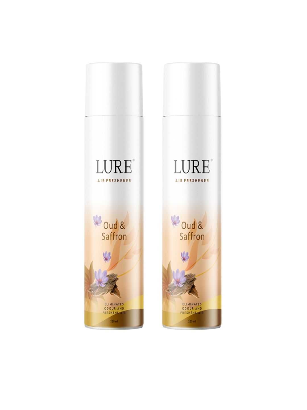 

LURE 2 Pieces of Air Freshener - Oud & Saffron - 220ml Each, White