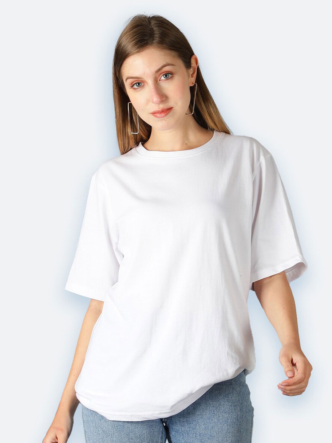 

Mad Over Print Drop-Shoulder Oversize Fit Cotton T-shirt, White