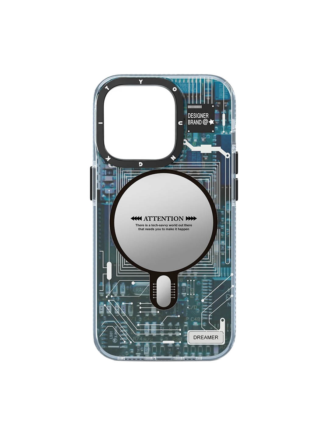 

TREEMODA 3D Technology Futuristic Printed Magsafe iPhone 14 Phone Back Case, Blue