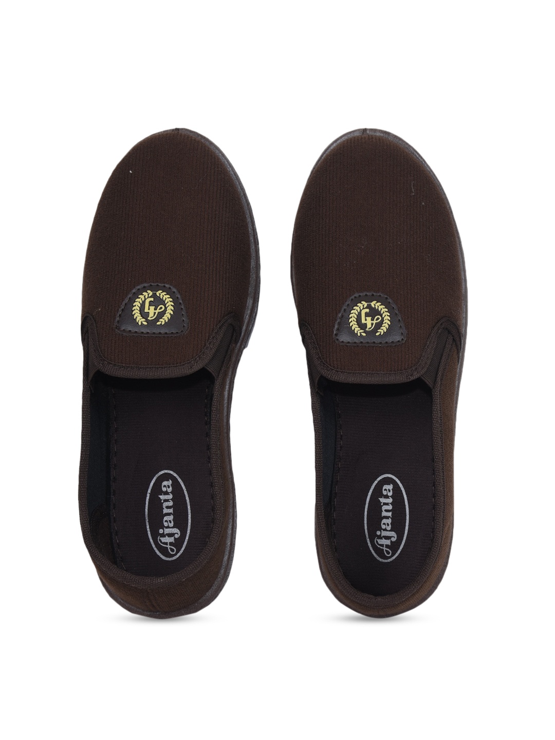 

Ajanta Men Striped Lightweight Slip-On Sneakers, Brown