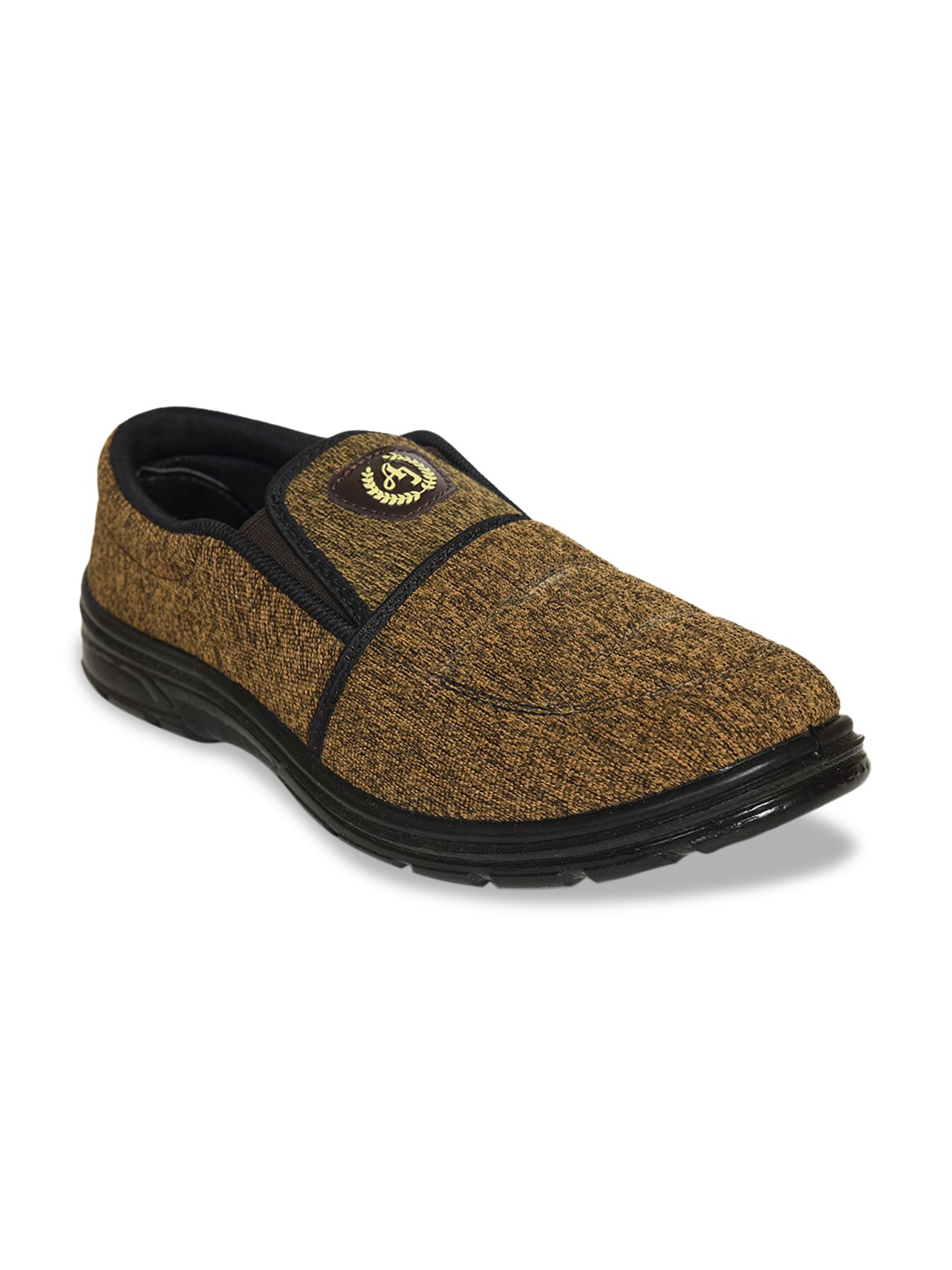 

Ajanta Men Woven Design Lightweight Slip-On Sneakers, Brown