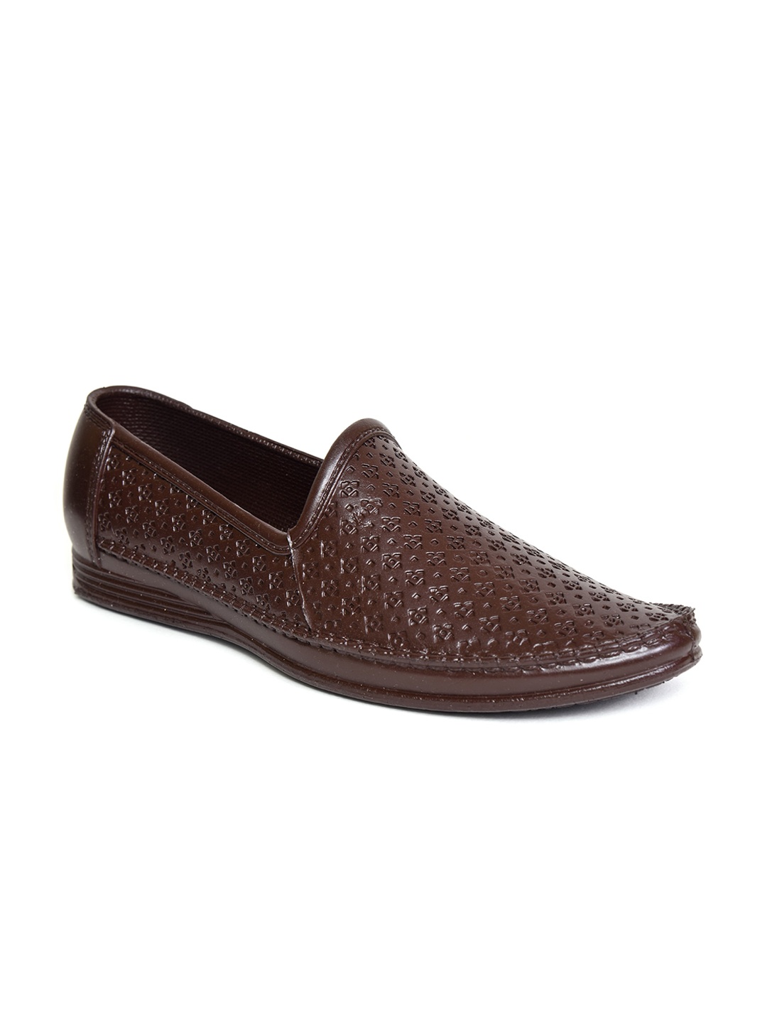 

Ajanta Men Textured Lightweight Mojaris, Brown