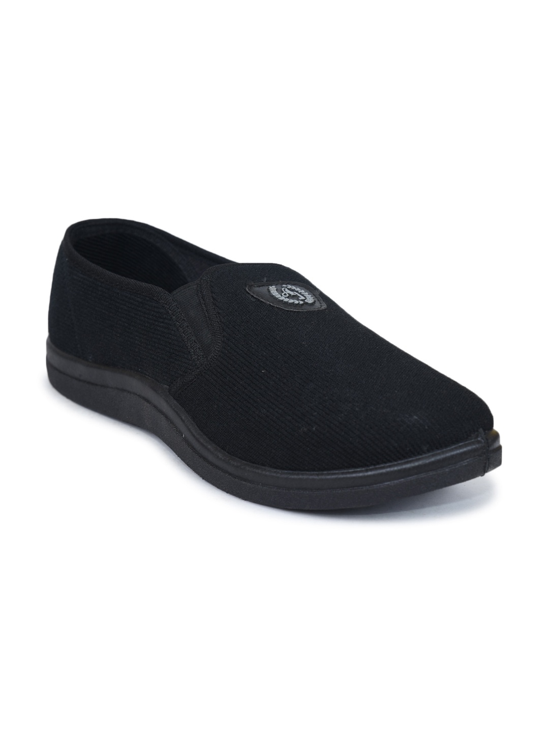 

Ajanta Men Woven Design Lightweight Slip-On Sneakers, Black