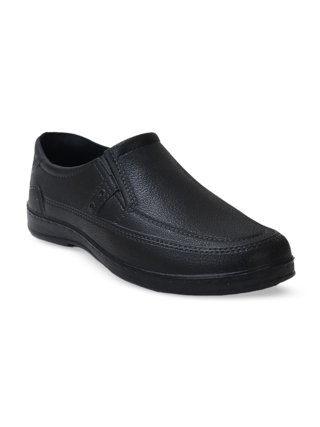 

Ajanta Men Textured Lightweight Slip-On Sneakers, Black
