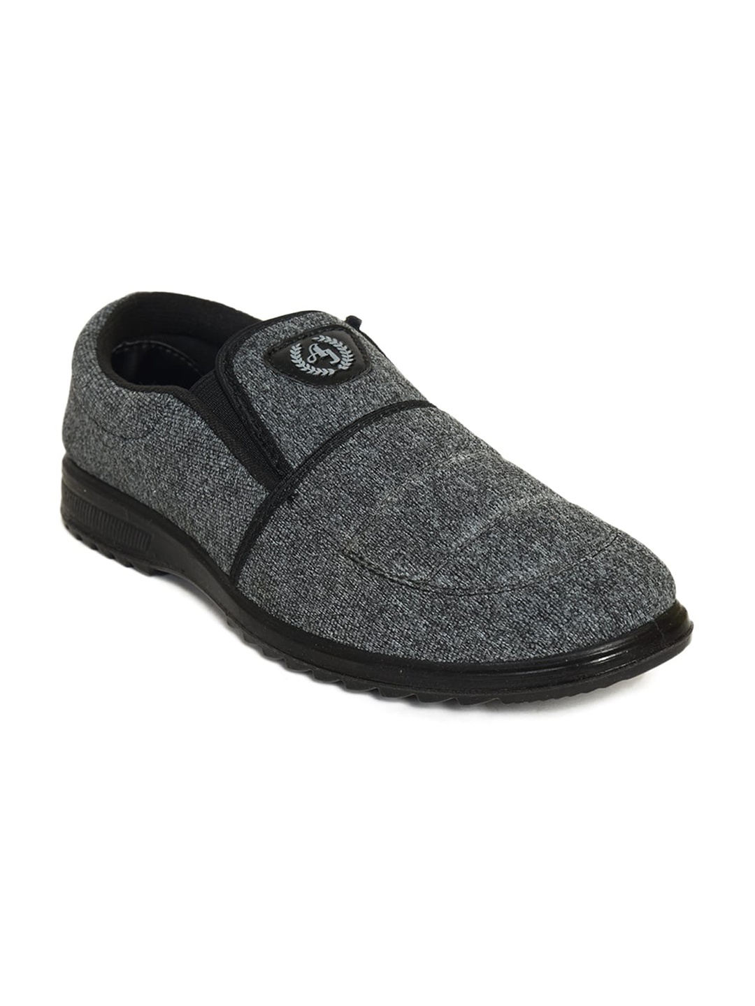 

Ajanta Men Woven Design Lightweight Slip-On Sneakers, Black