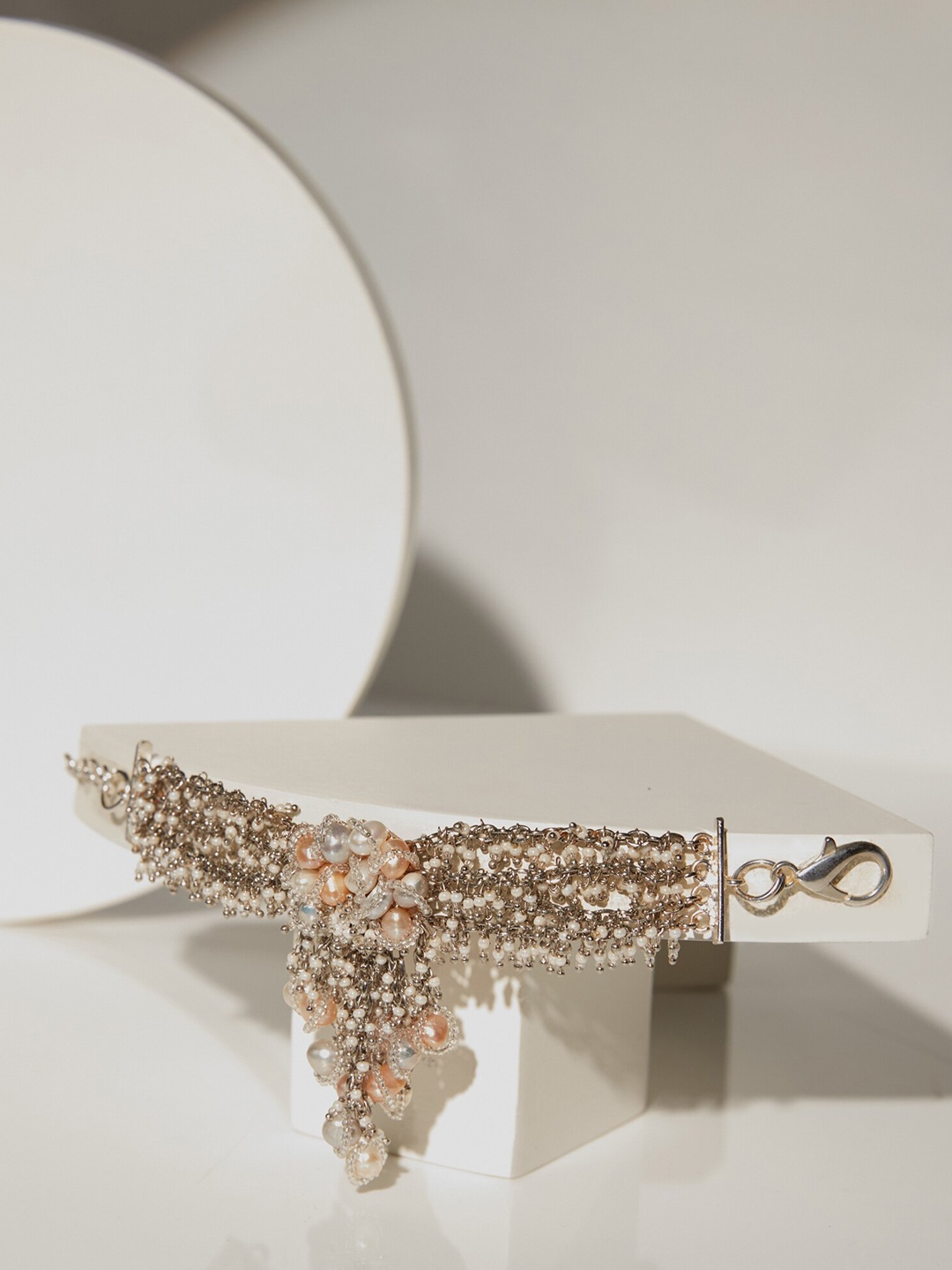 

D'oro Women Gold-Plated Beaded Link Bracelet