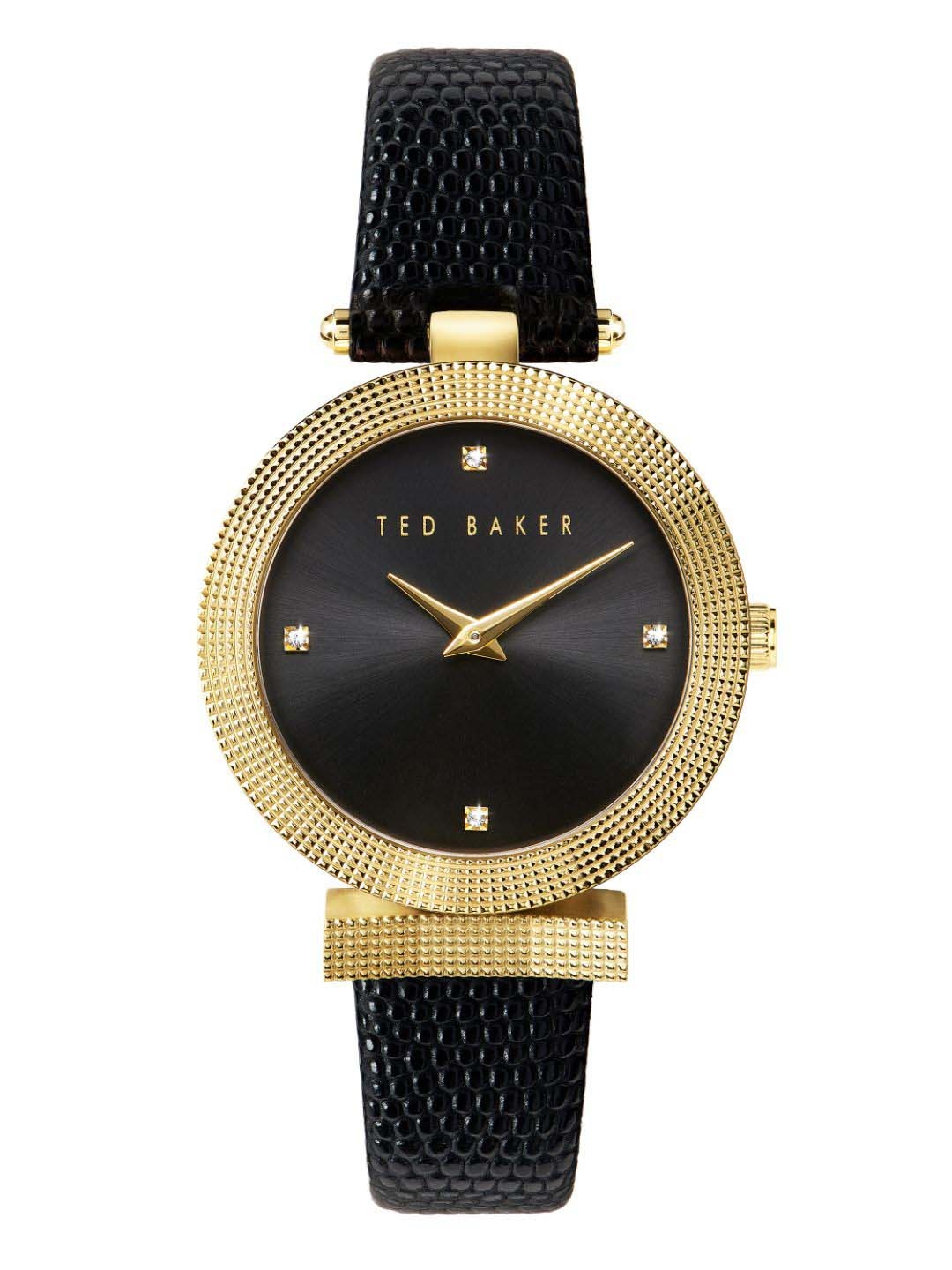 

Ted Baker Women TB Iconic Collection Leather Straps Quartz Analogue Watch BKPBWF0019I, Black