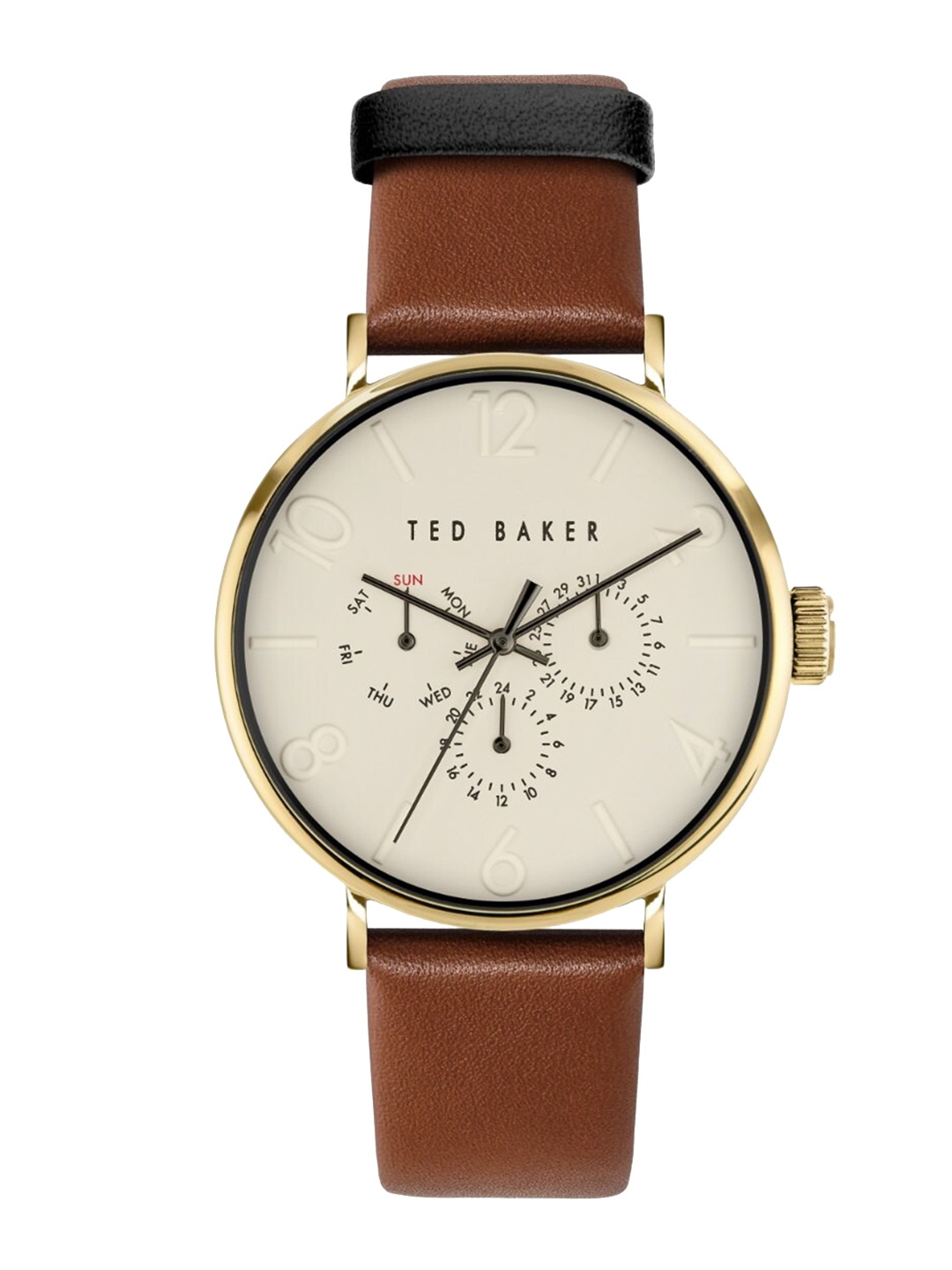 

Ted Baker Timeless Men Printed Dial & Leather Straps Analogue Watch BKPPGS3019I, Cream