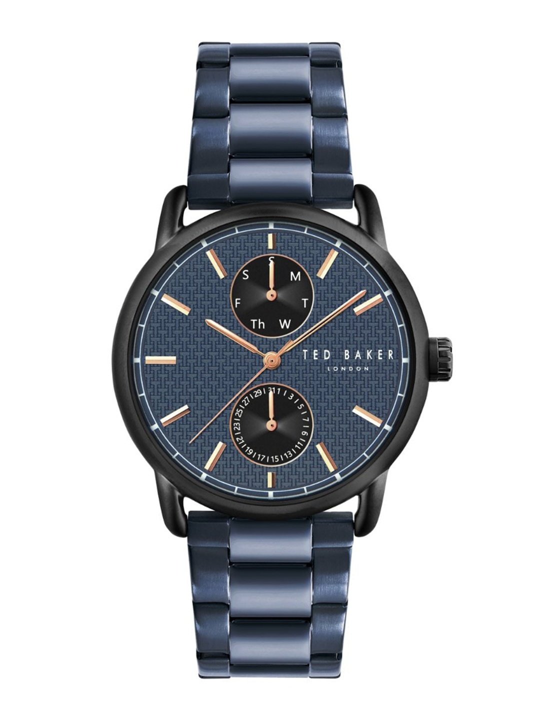 

Ted Baker Men TB Timeless Collection Textured Dial Quartz Analog Watch BKPOLS3039I, Navy blue