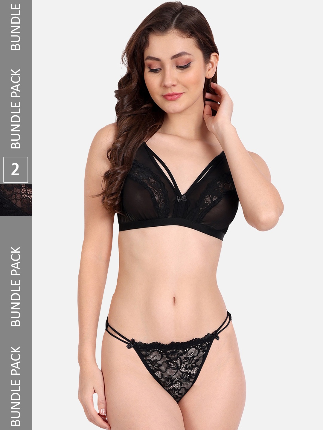 

FIMS Women 2Pcs Self-Design Lingerie Set C_KarrySet_Black_StoneSet_Black_B