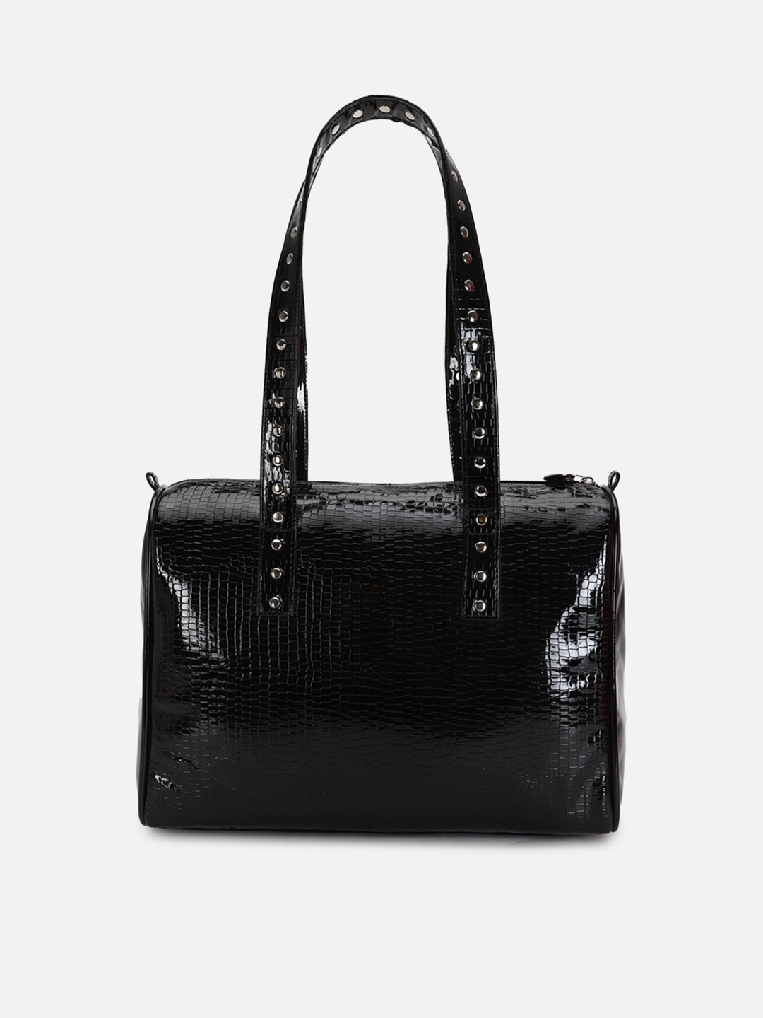 

FOREVER 21 PU Structured Shoulder Bag with Fringed, Black
