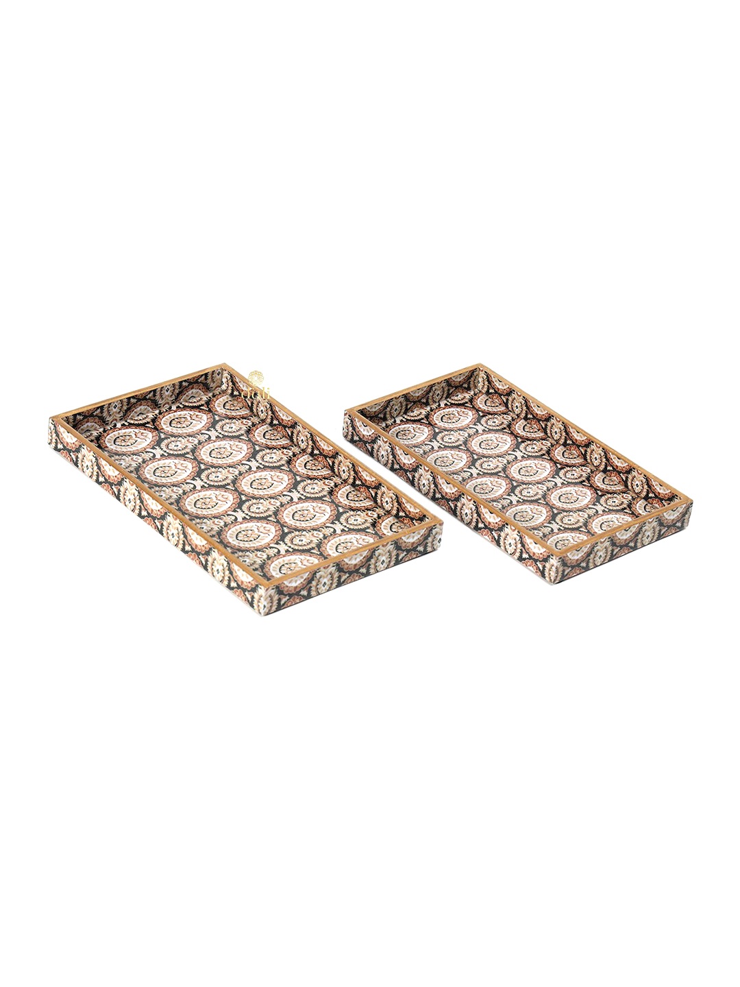 

DULI Brown & White 2-Pieces Printed Serving Trays