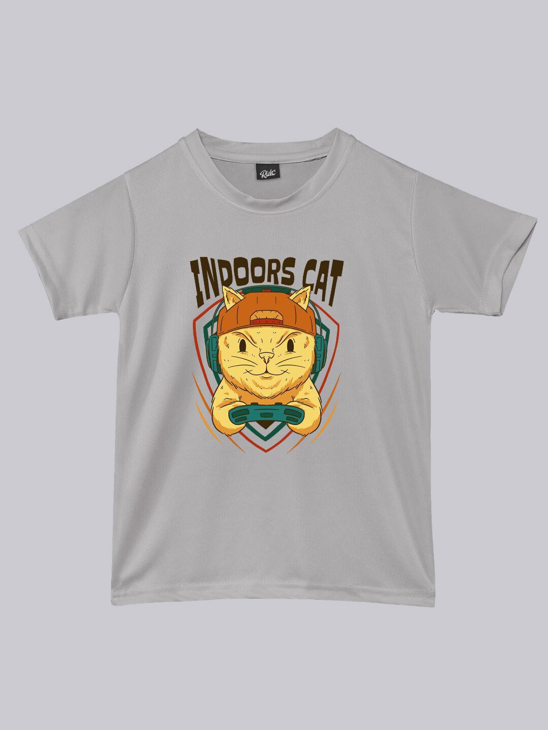 

RISH Boys Graphic Indoor Cats Printed Loose T-shirt, Grey