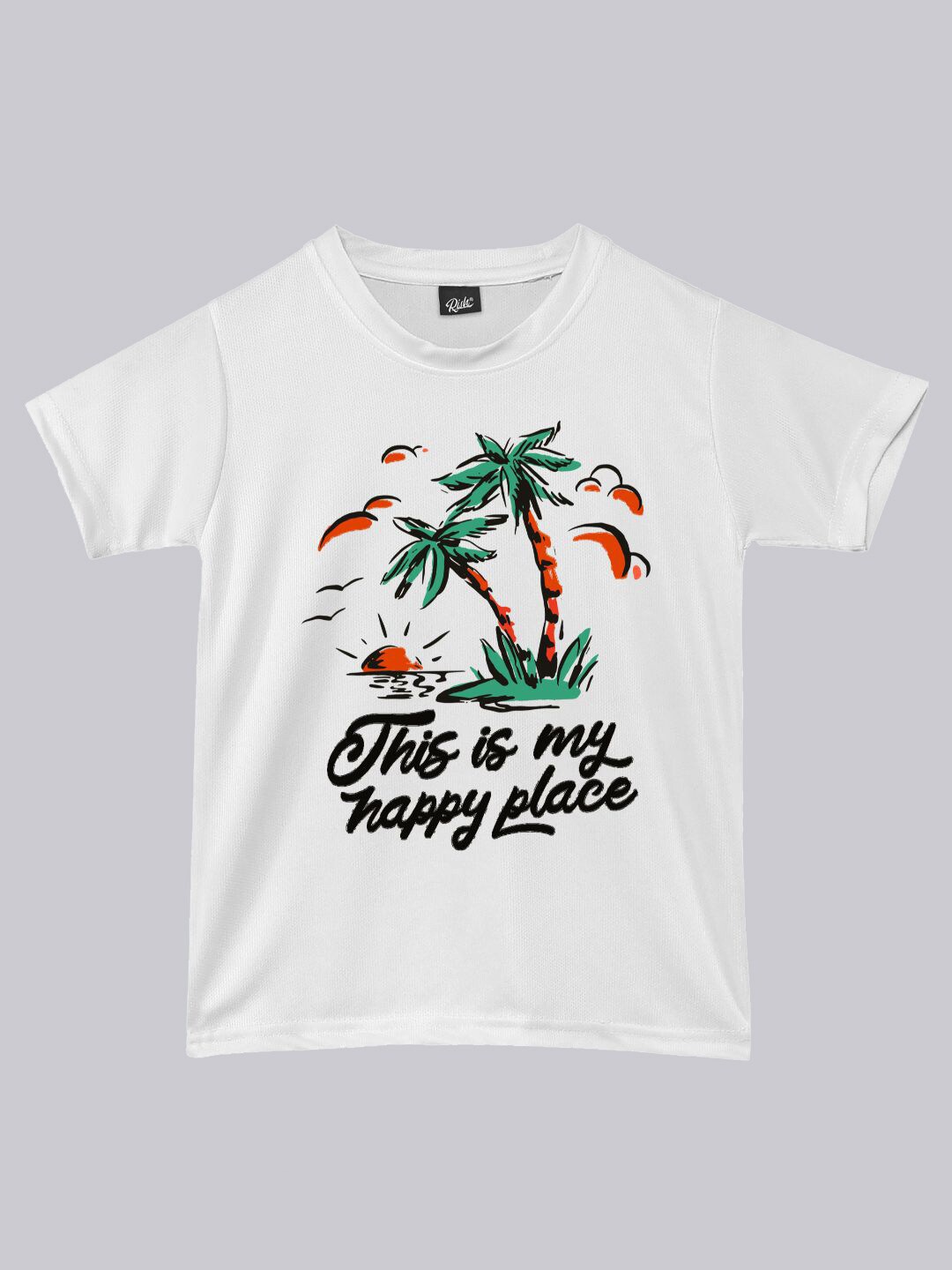 

RISH Boys Tropical Printed Round Neck T-shirt, White