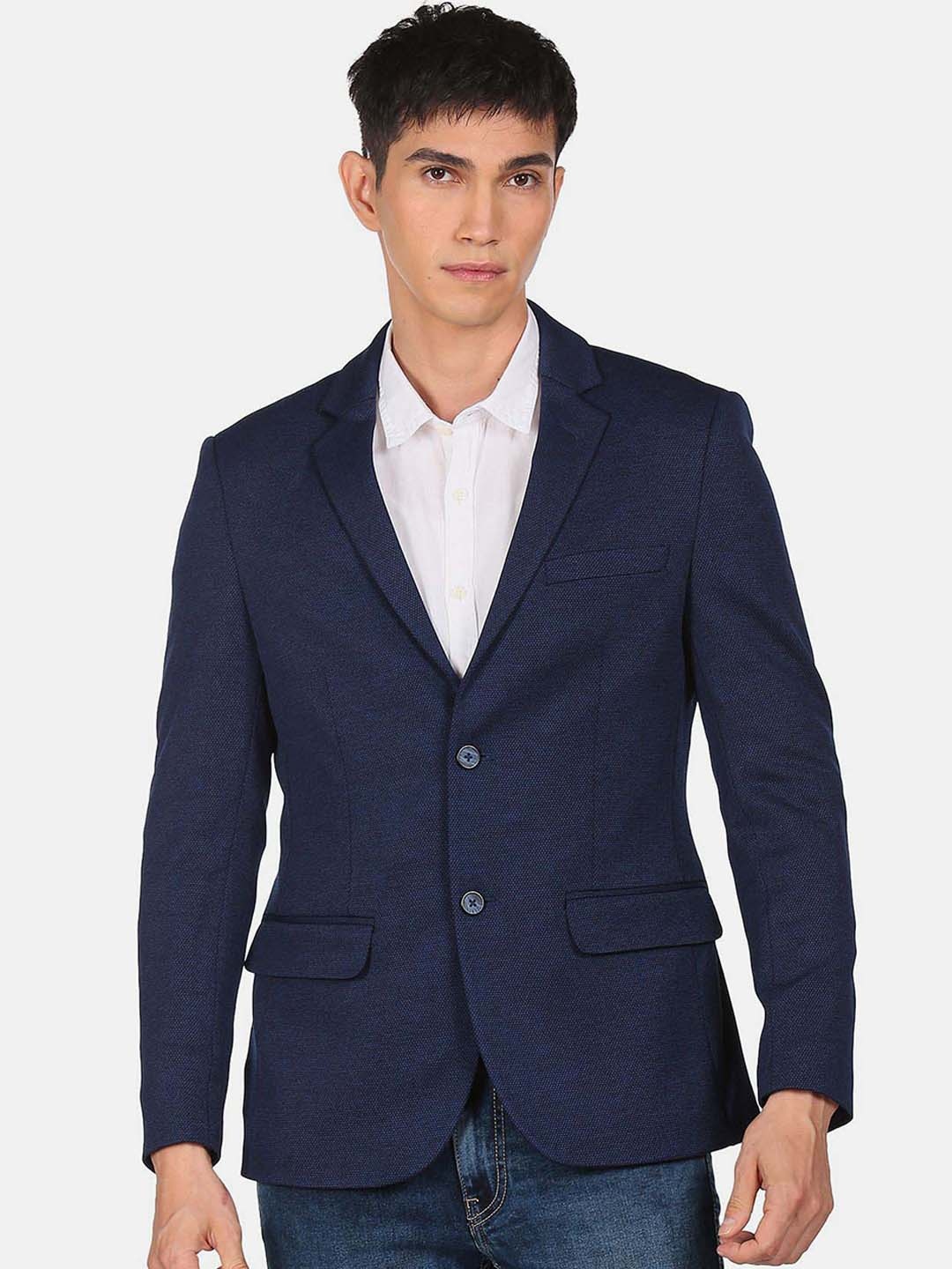 

Flying Machine Single Breasted Blazer, Blue