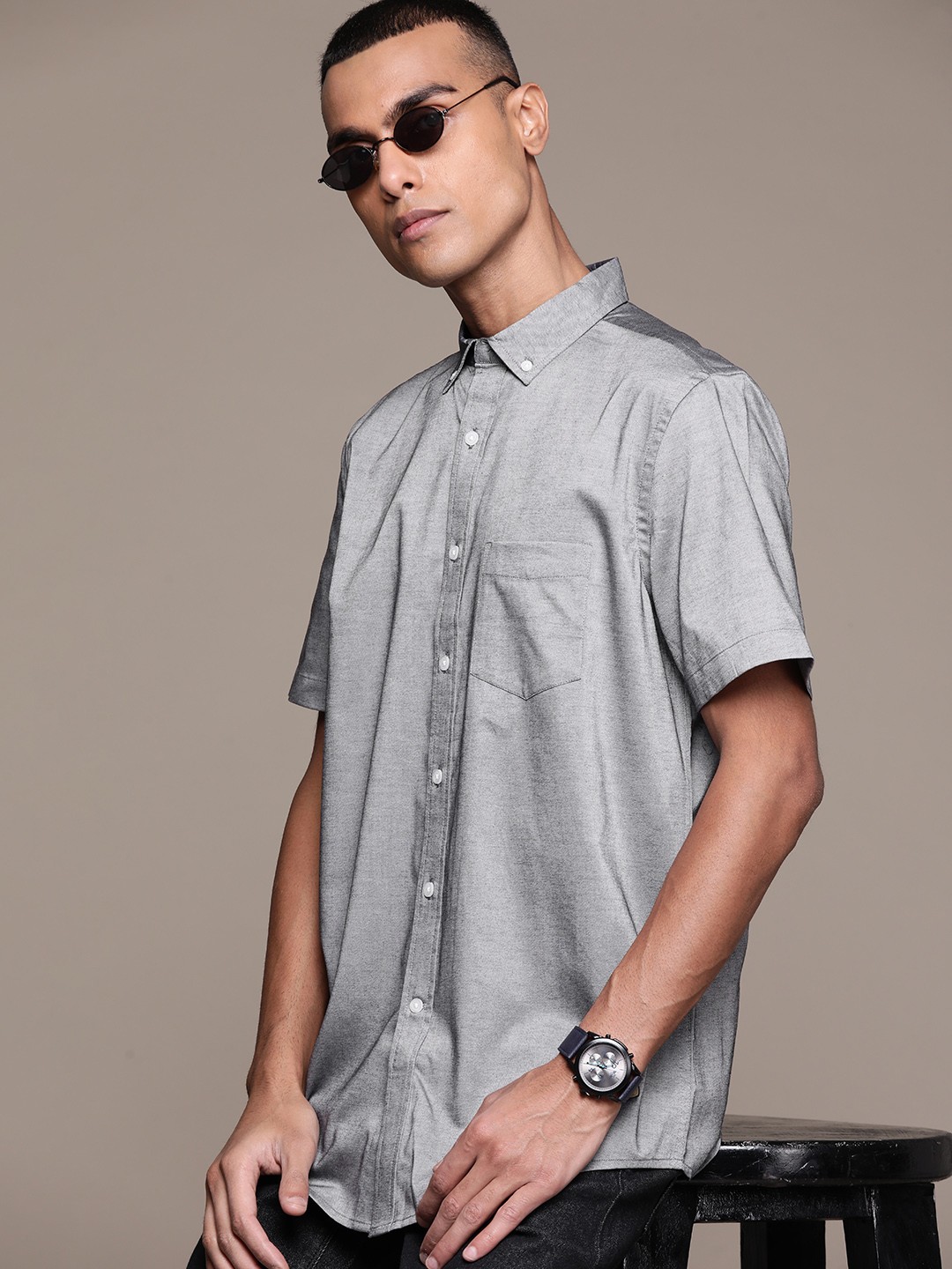 

Macy's Club Room Men Pure Cotton Casual Shirt, Grey