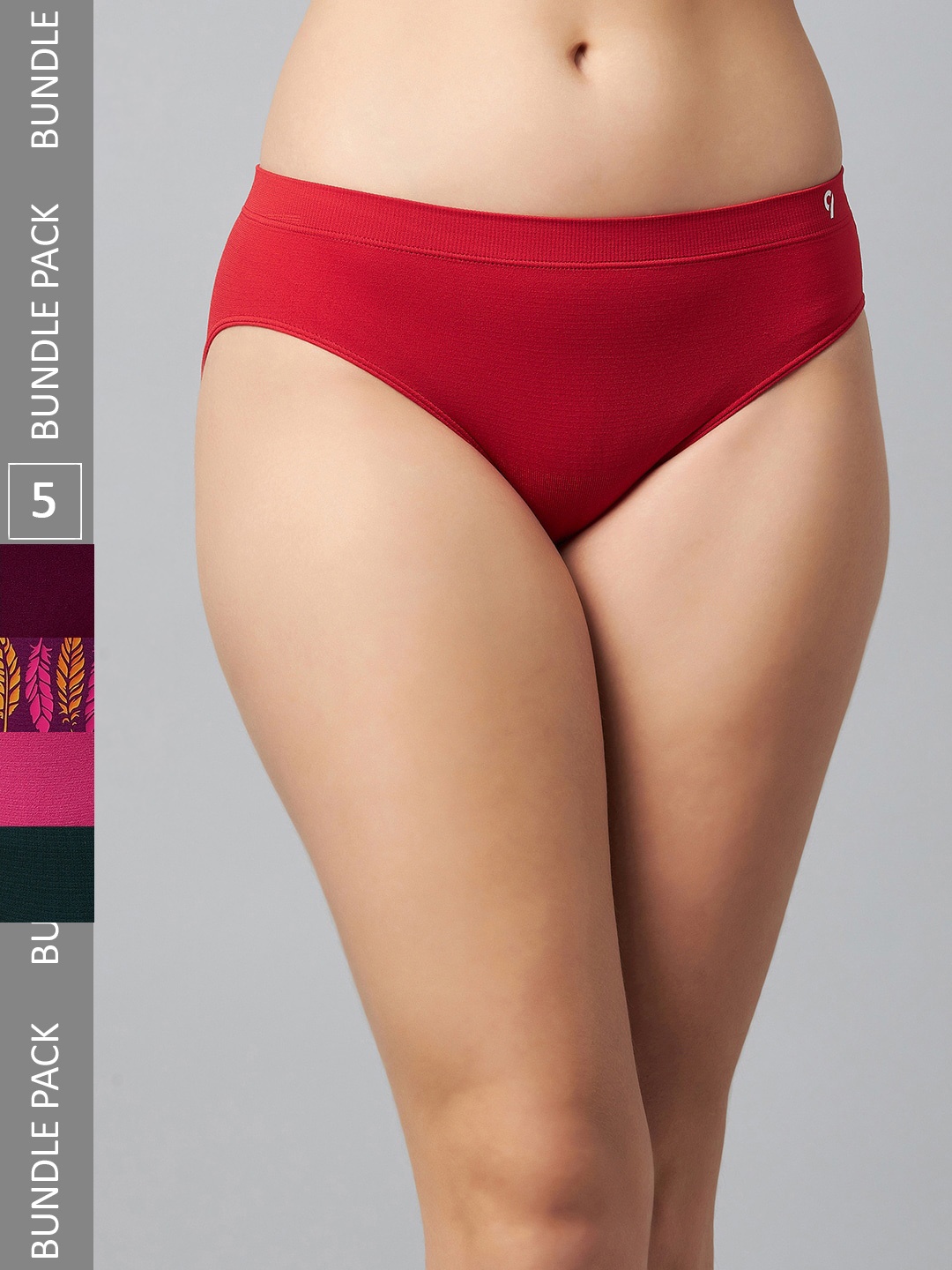 C9 AIRWEAR Women Pack Of 5 Seamless 4-Way Stretch Hipster Briefs, Red