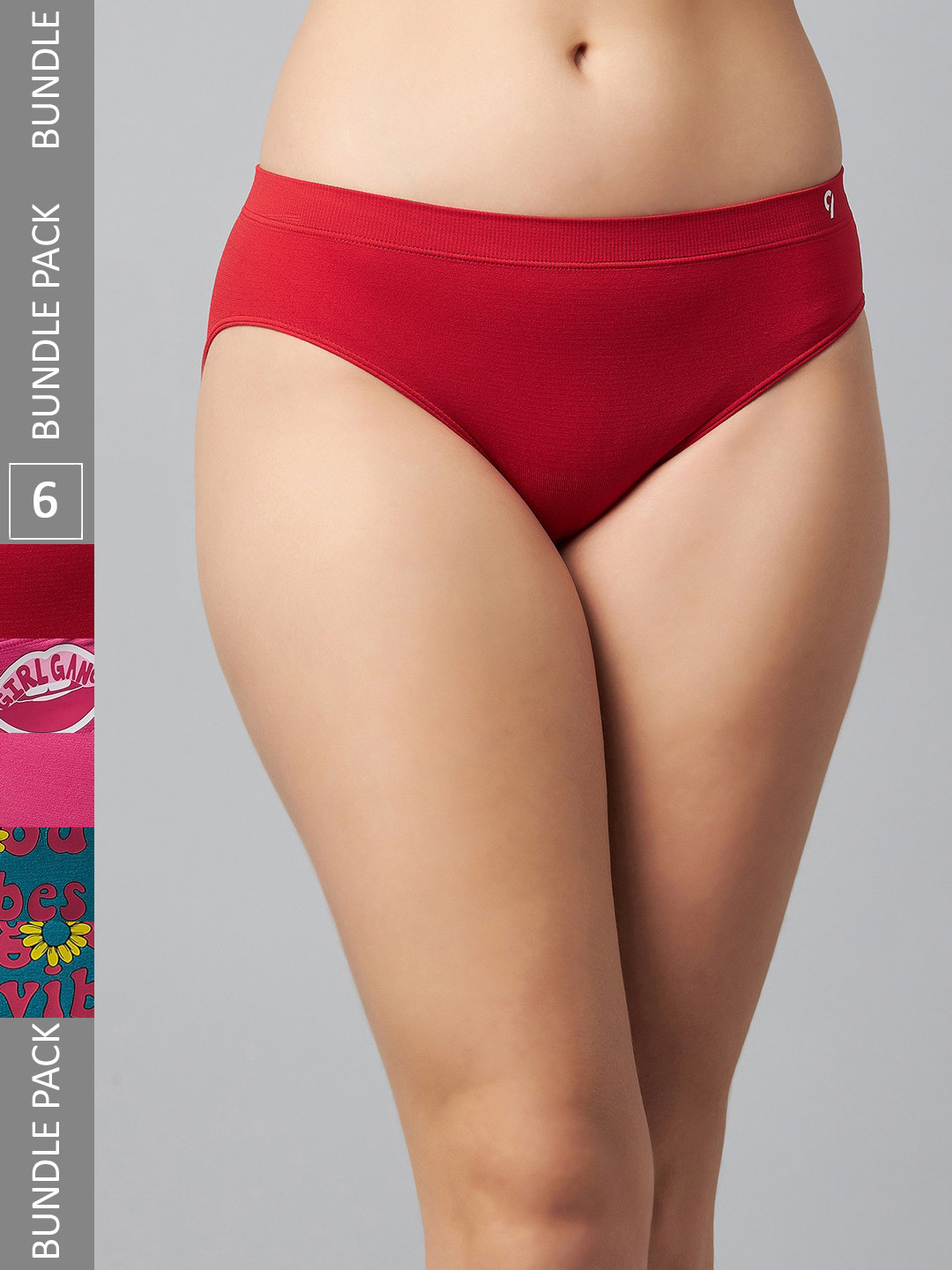 

C9 AIRWEAR Women Pack Of 6 Assorted 4-Way Stretch Seamless Basic Briefs
