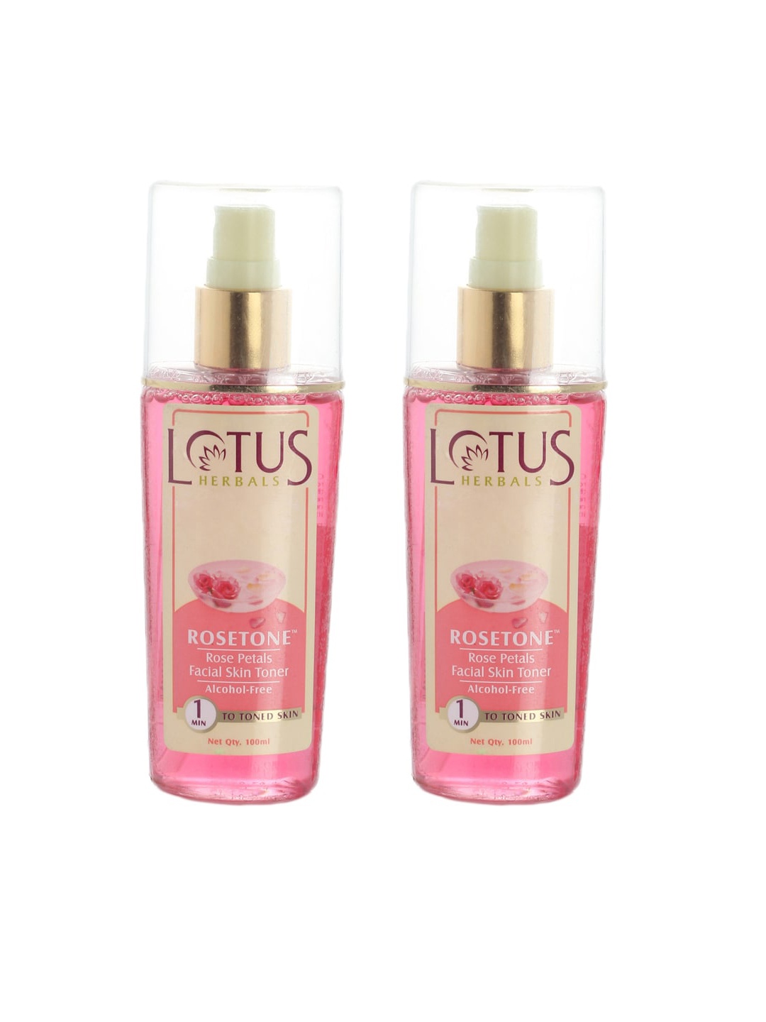

Lotus Herbals Set of 2 Rosetone Facial Skin Toner with Tulsi Leaves - 100ml each, Rose
