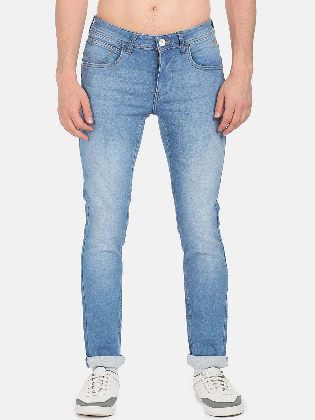 

Flying Machine Men Slim Fit Low-Rise Light Fade Jeans, Blue