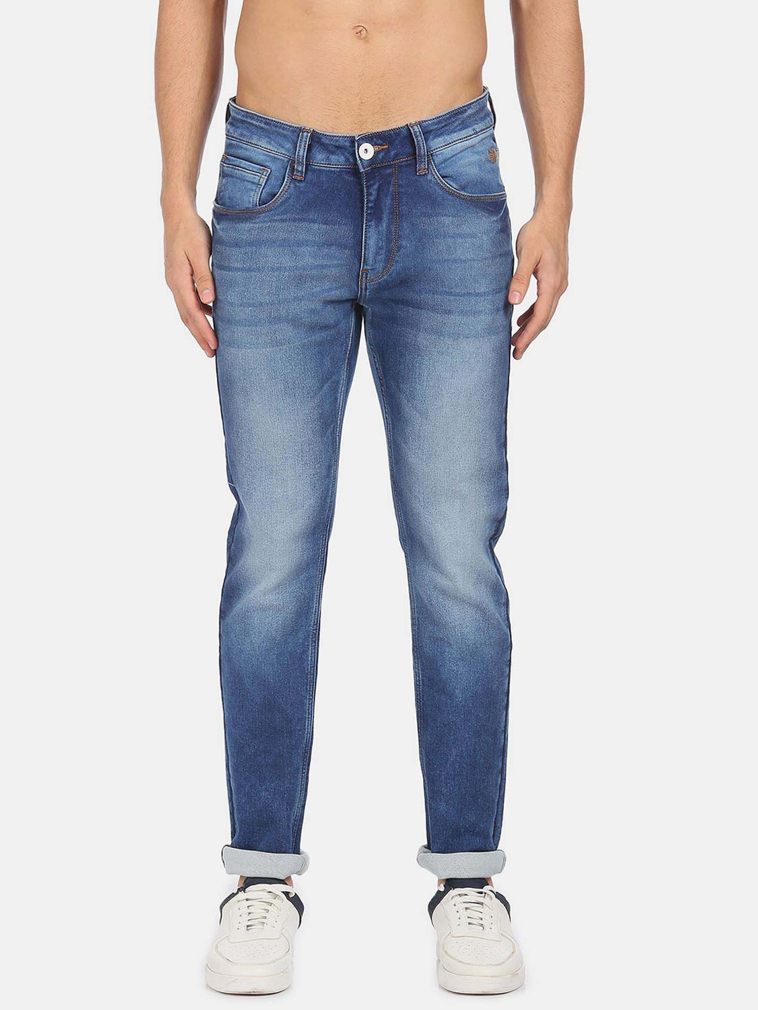 

Flying Machine Men Slim Fit Heavy Fade Jeans, Blue