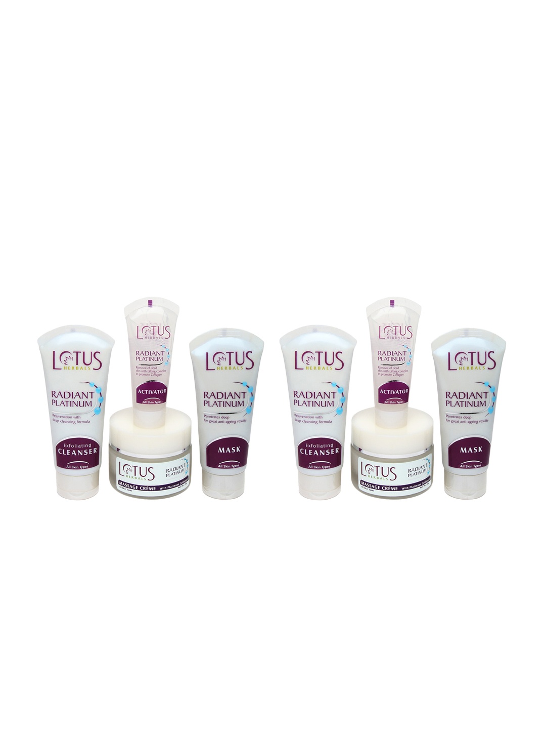 

Lotus Herbals Set of 2 Radiant Platinum Cellular Anti-Ageing Facial Kit, White