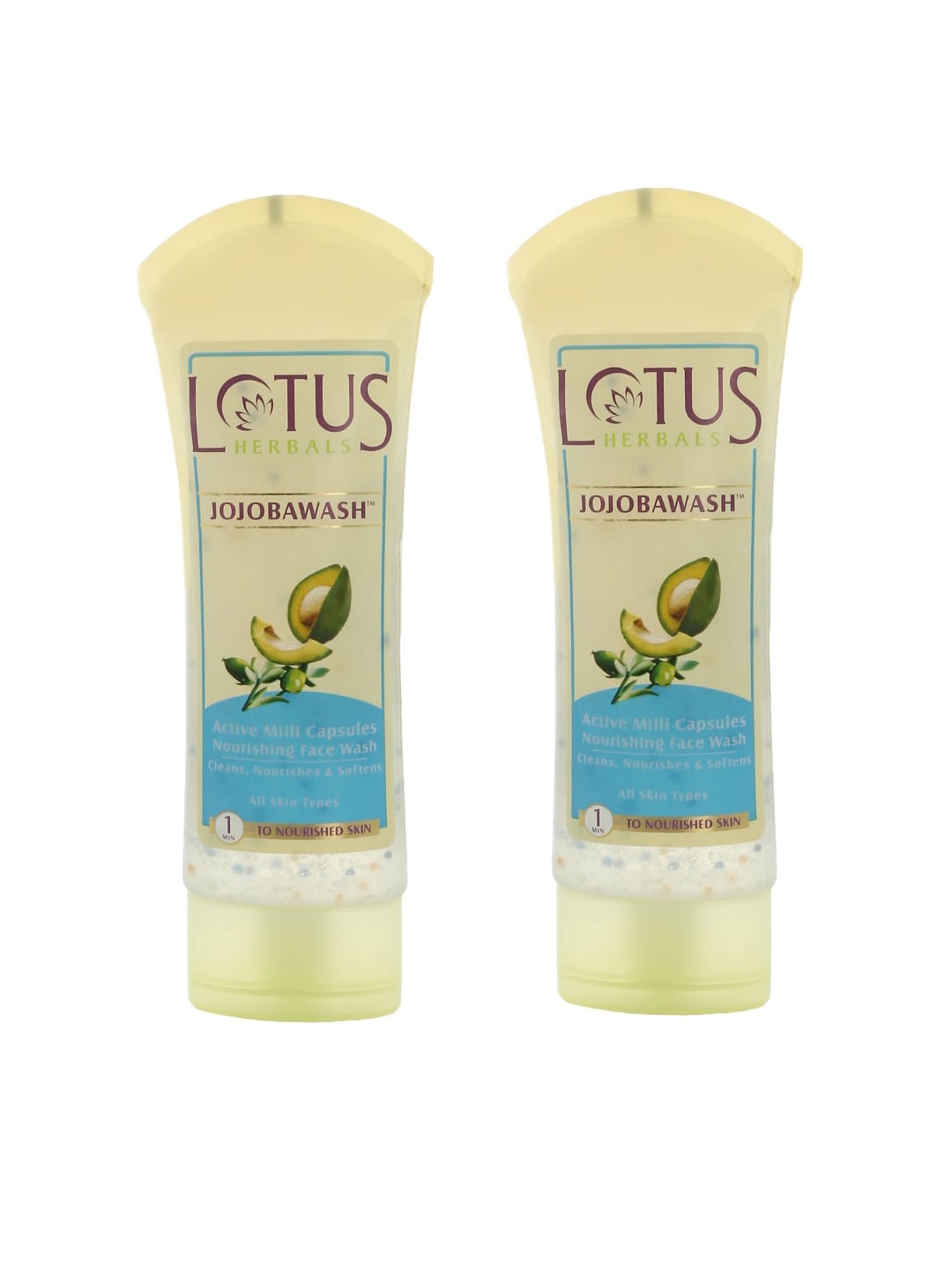 

Lotus Herbals Set Of 2 Active Milli Capsules Jojobawash Nourishing Face Wash - 120g Each, Beige