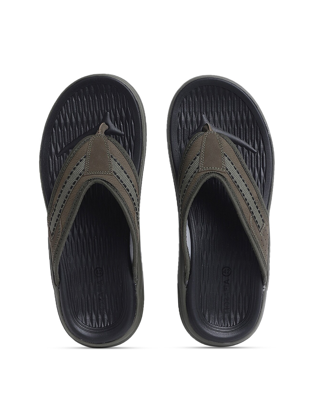 

MOZAFIA Men Thong Flip-Flops, Olive