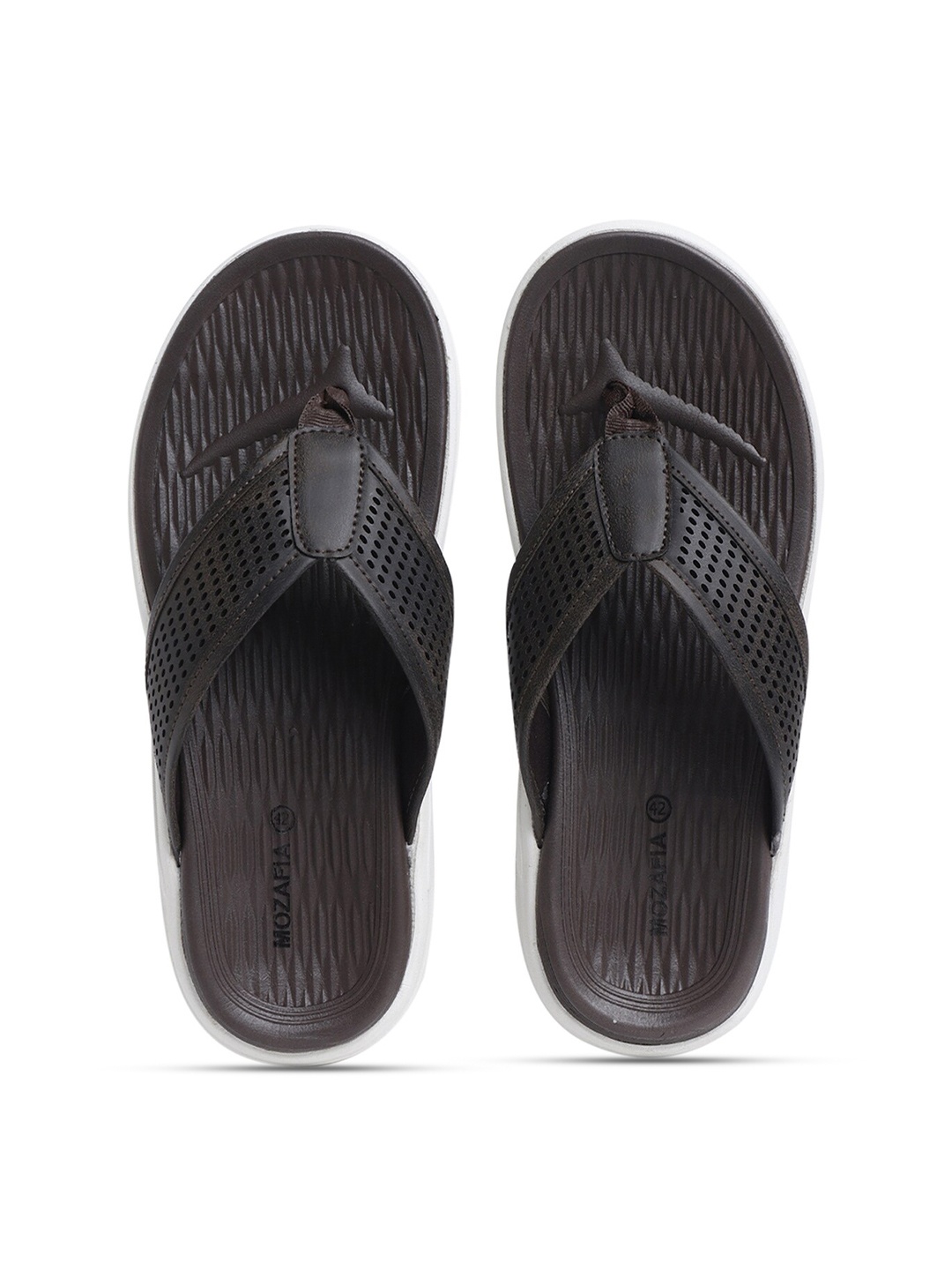 

MOZAFIA Men Thong Flip-Flops, Brown