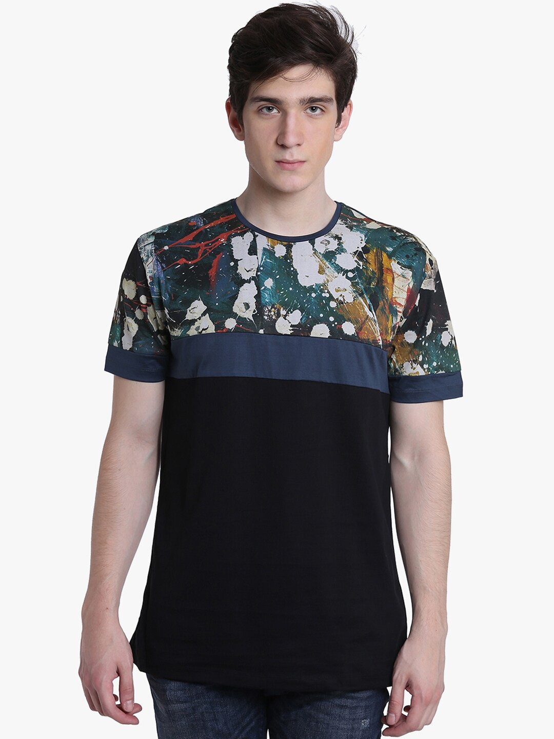 

Antony Morato Men Black Printed Round Neck T-shirt