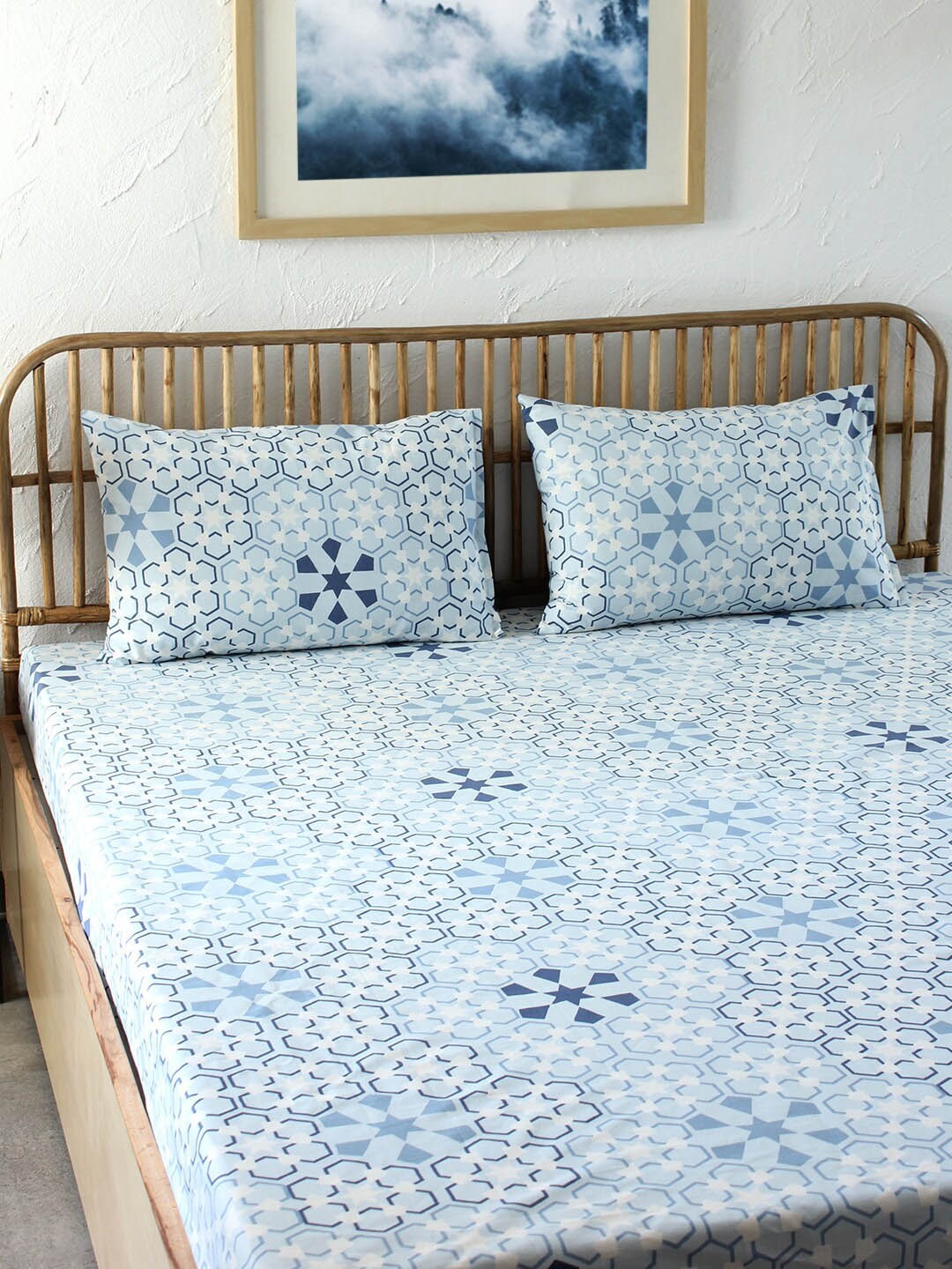 

House This The Wily Kaleidoscope Blue Printed Cotton Crib Bedding Set