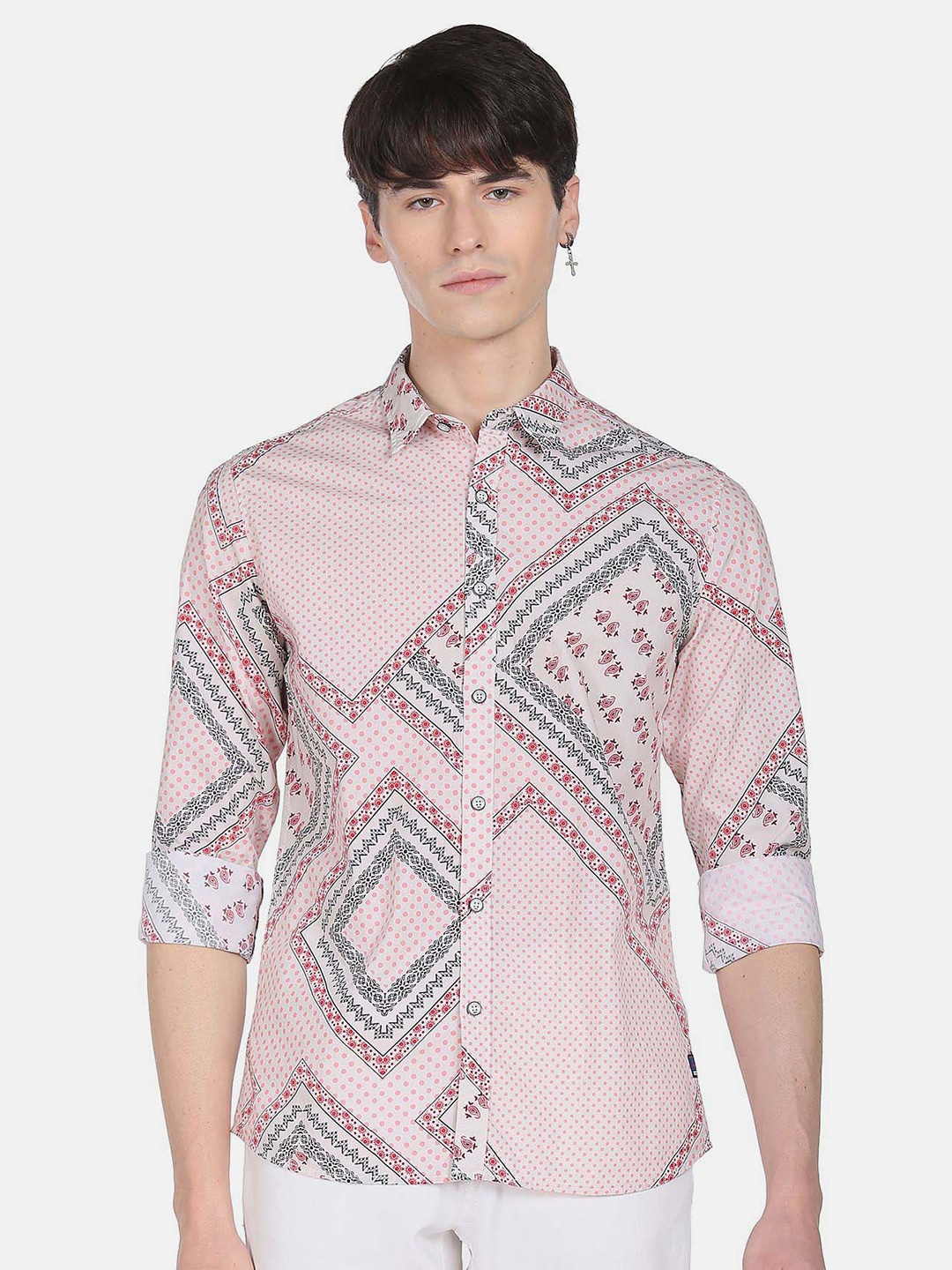 

Flying Machine Paisley Printed Opaque Casual Pure Cotton Shirt, Beige