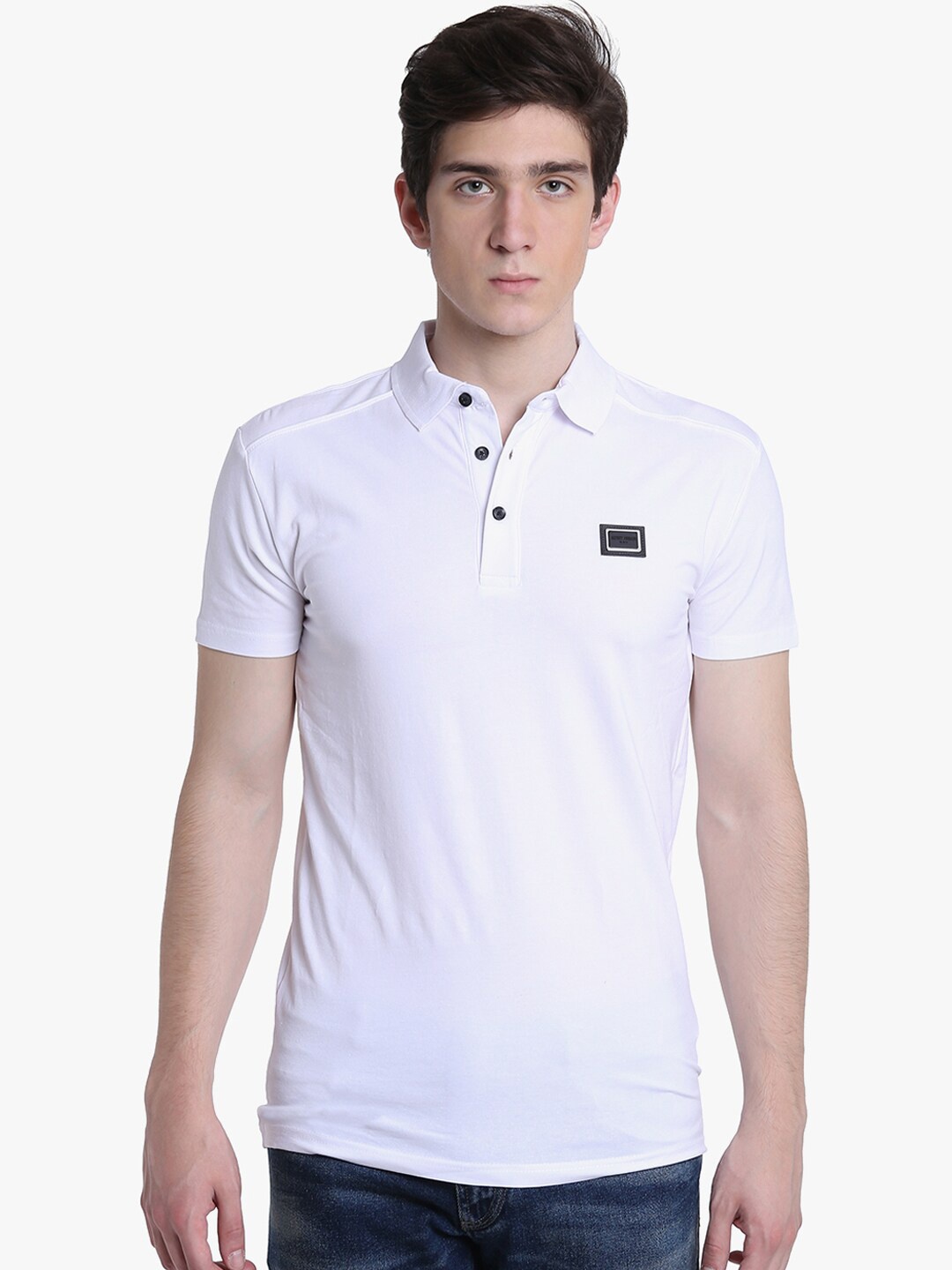 

Antony Morato Men White Solid Polo Collar T-shirt