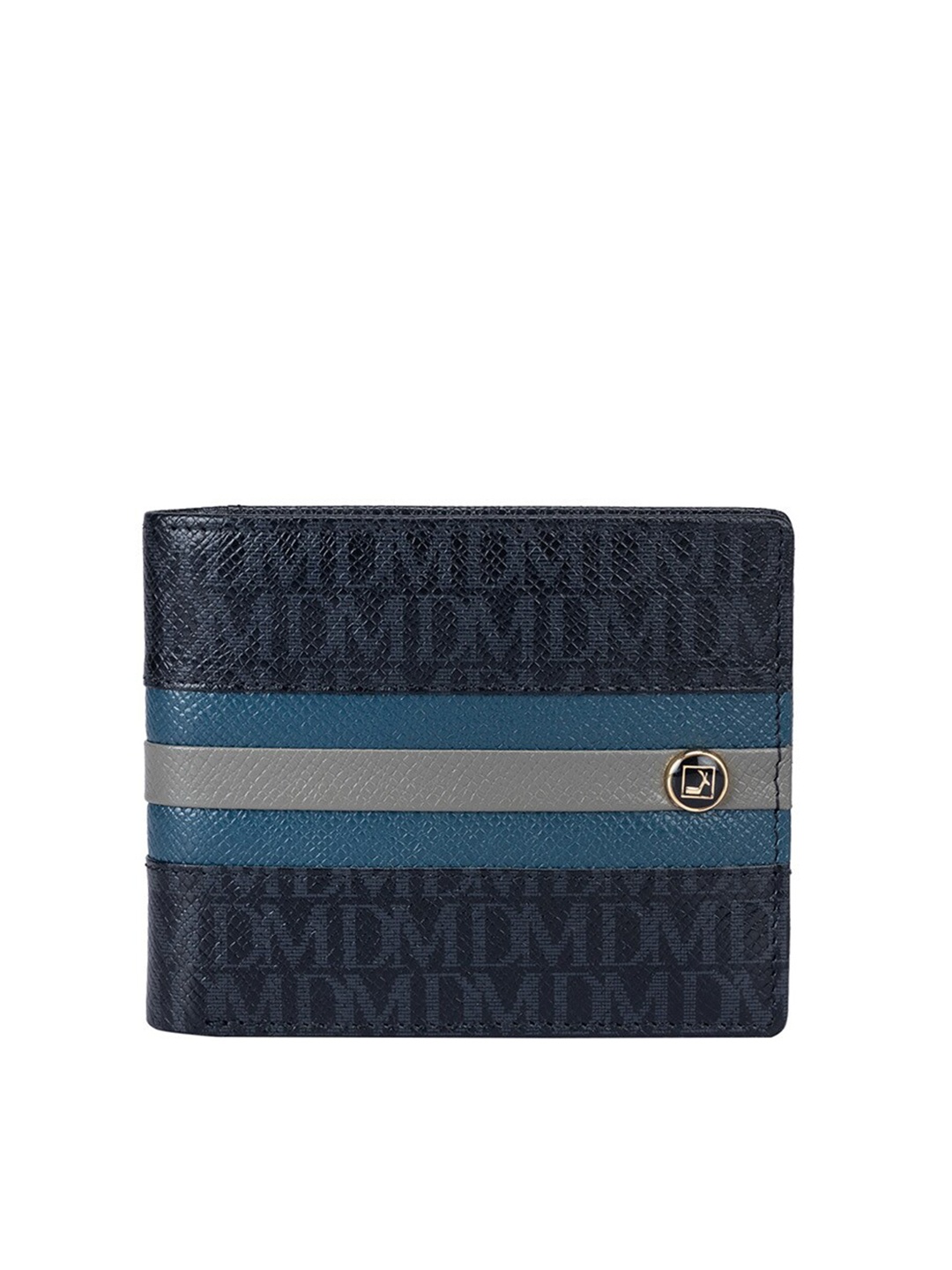 

Da Milano Men Textured Leather Two Fold Wallet, Black