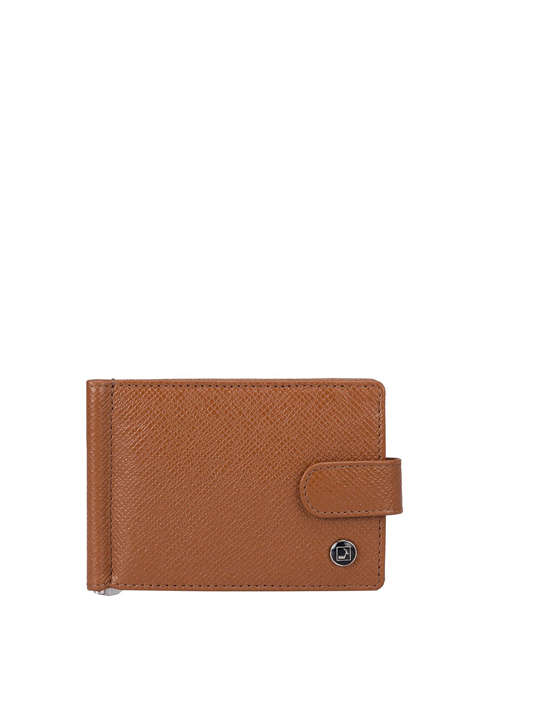 

Da Milano Textured Leather Money Clip, Brown