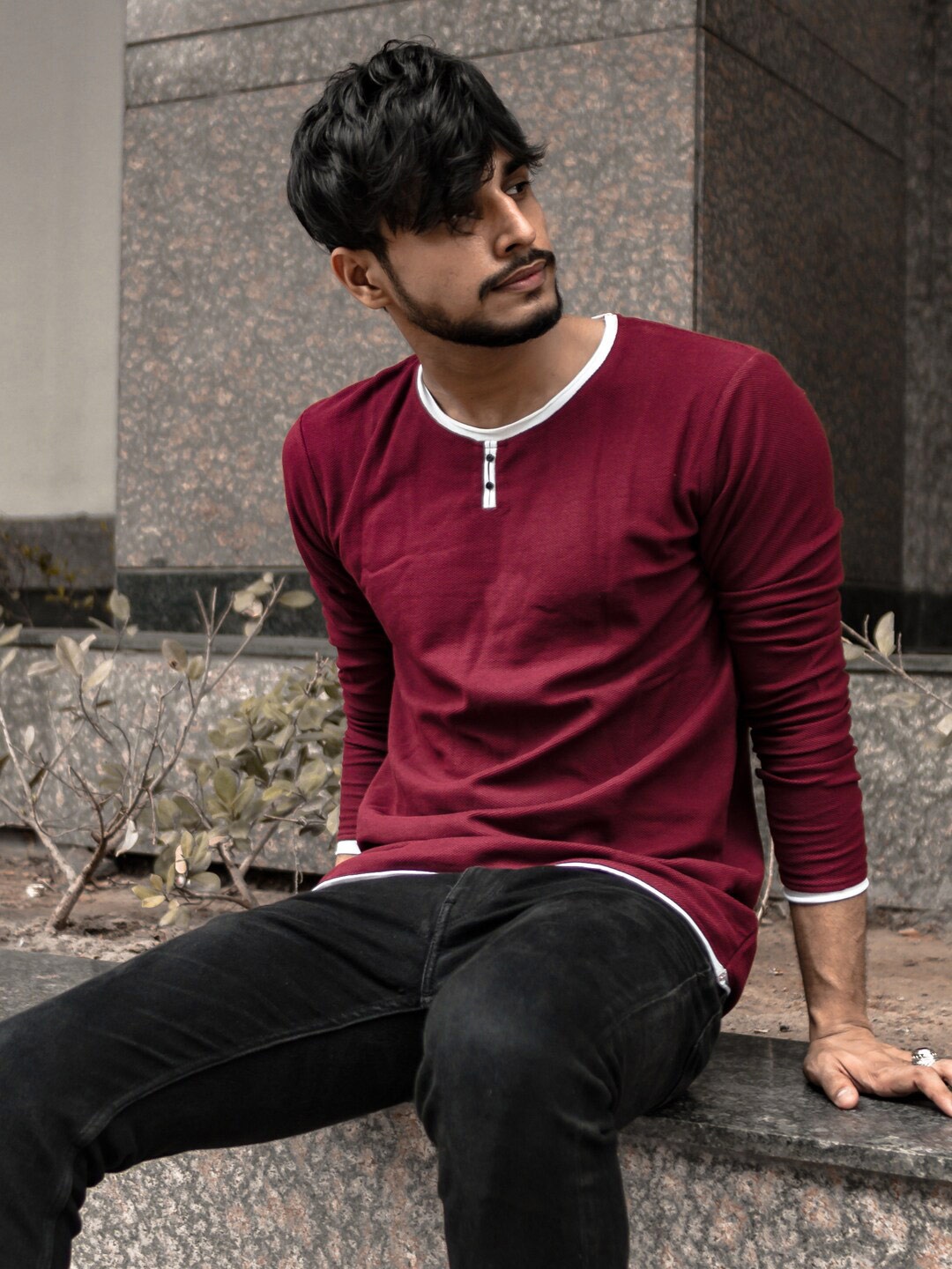 

Powerlook Round Neck Long Sleeves T-shirt, Maroon